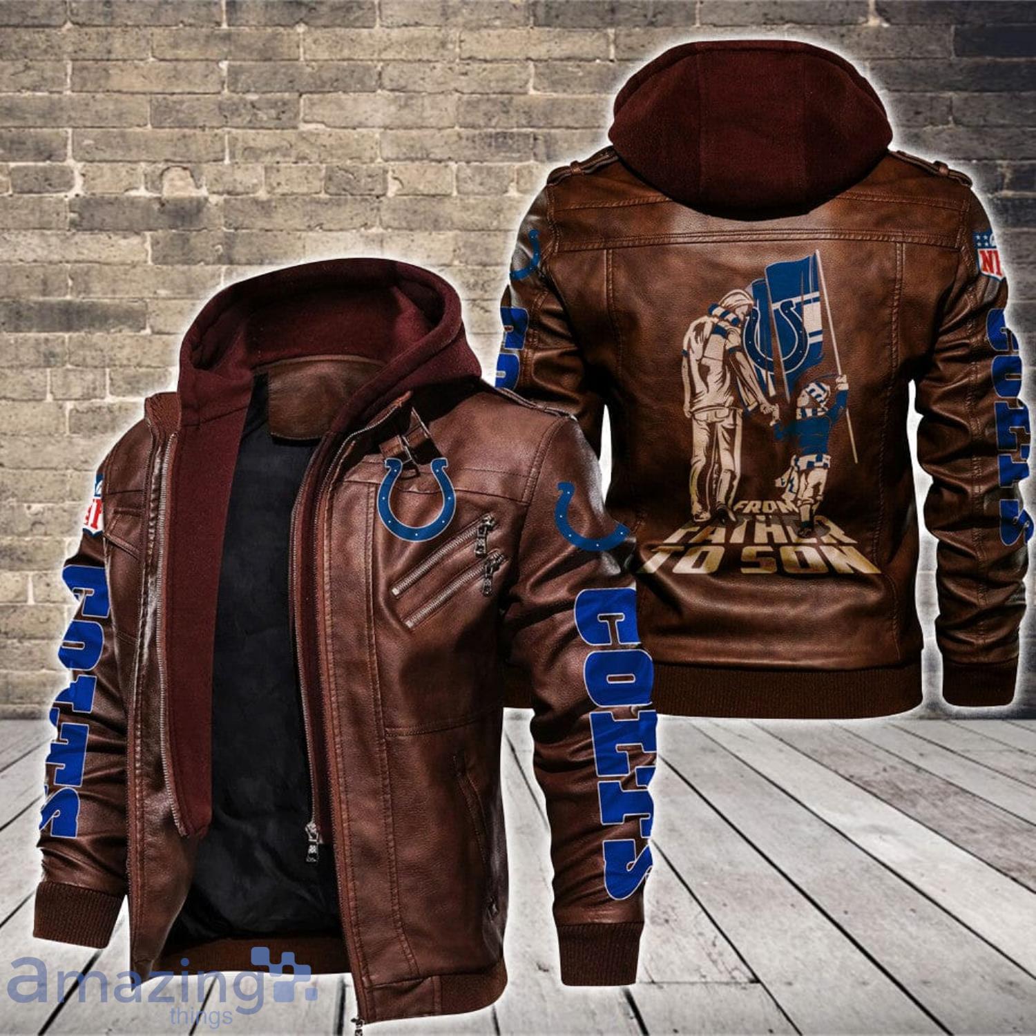 Indianapolis Colts From Father To Son Leather Jacket Product Photo 1