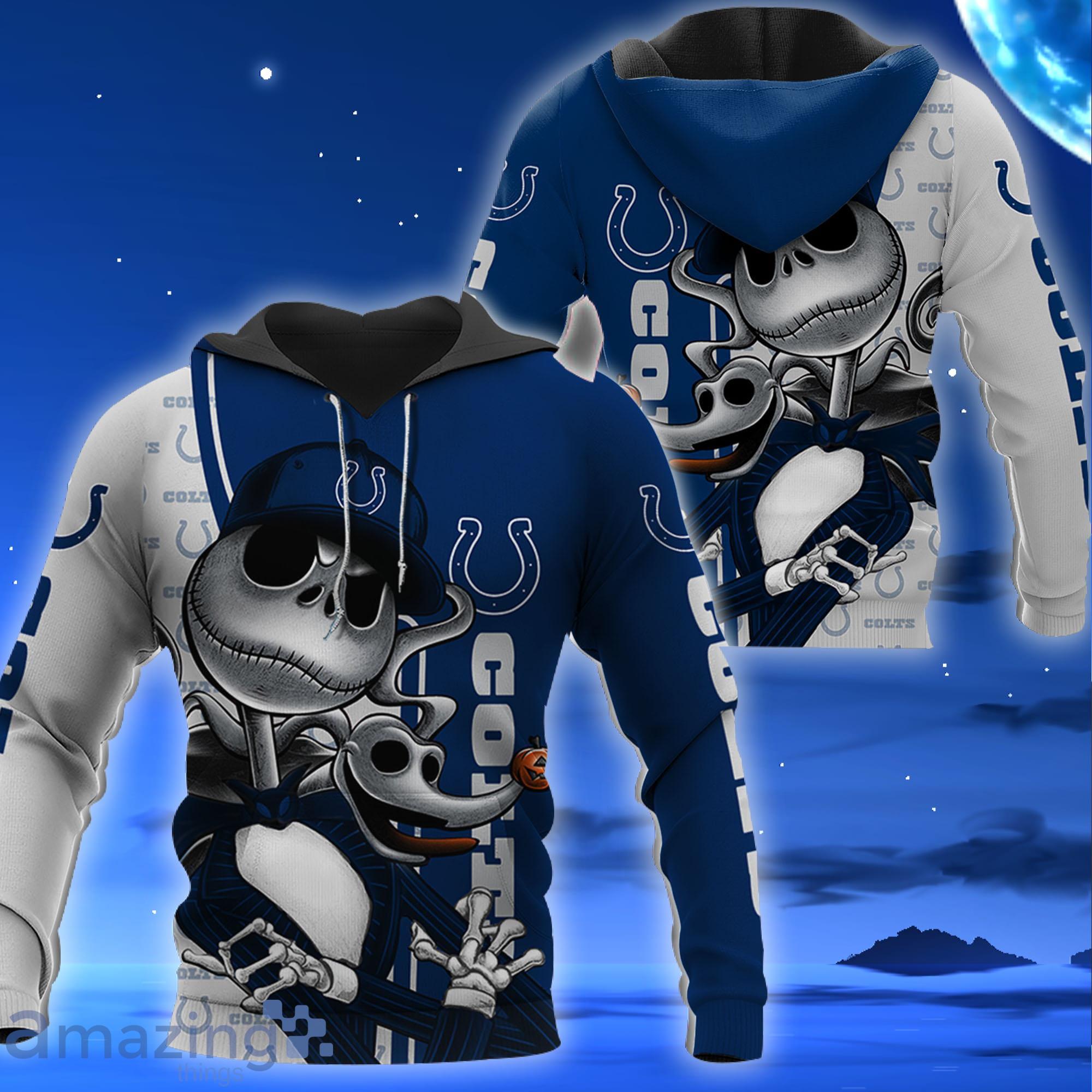 Indianapolis Colts Jack Skellington All Over Printed 3D Shirt Halloween Gift For Fans Product Photo 1