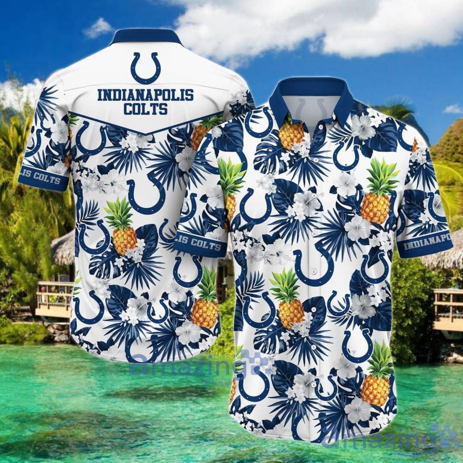 Indianapolis Colts NFL Symbol Pattern Short Sleeve Hawaiian Shirt