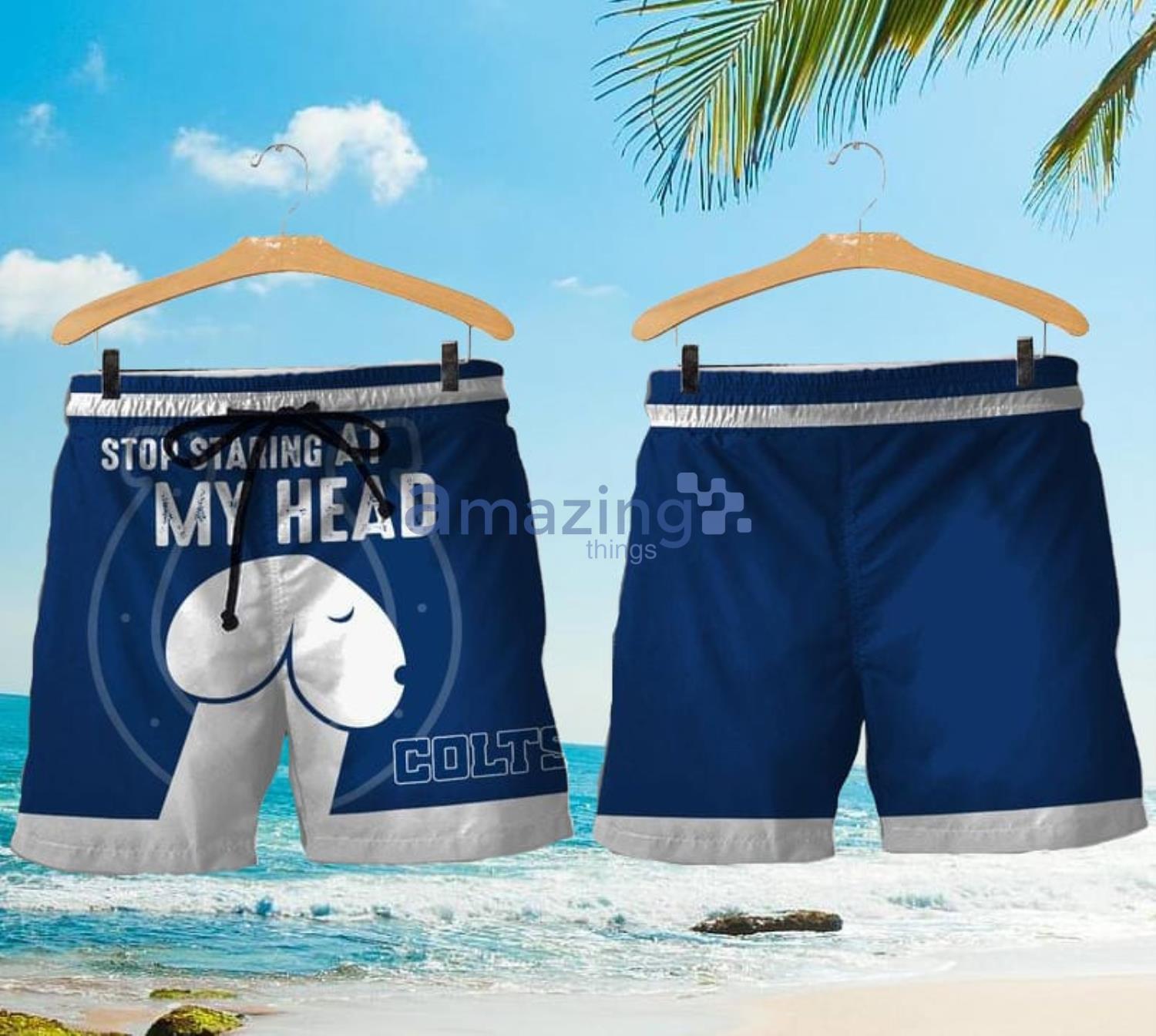 Indianapolis Colts Stop Staring At My Head Dachshund Head Shorts For Sport Fans Product Photo 1