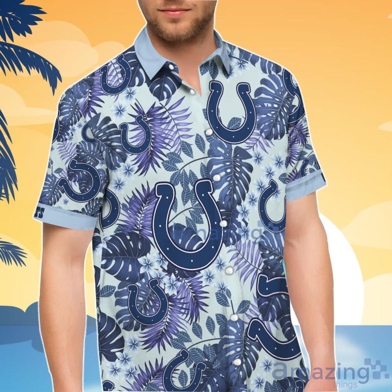 Indianapolis Colts Tropical Aloha Hawaiian Shirt And Shorts Gift For Summer image Indianapolis Colts Tropical Aloha Hawaiian Shirt And Shorts Gift For Summer Product Photo 2