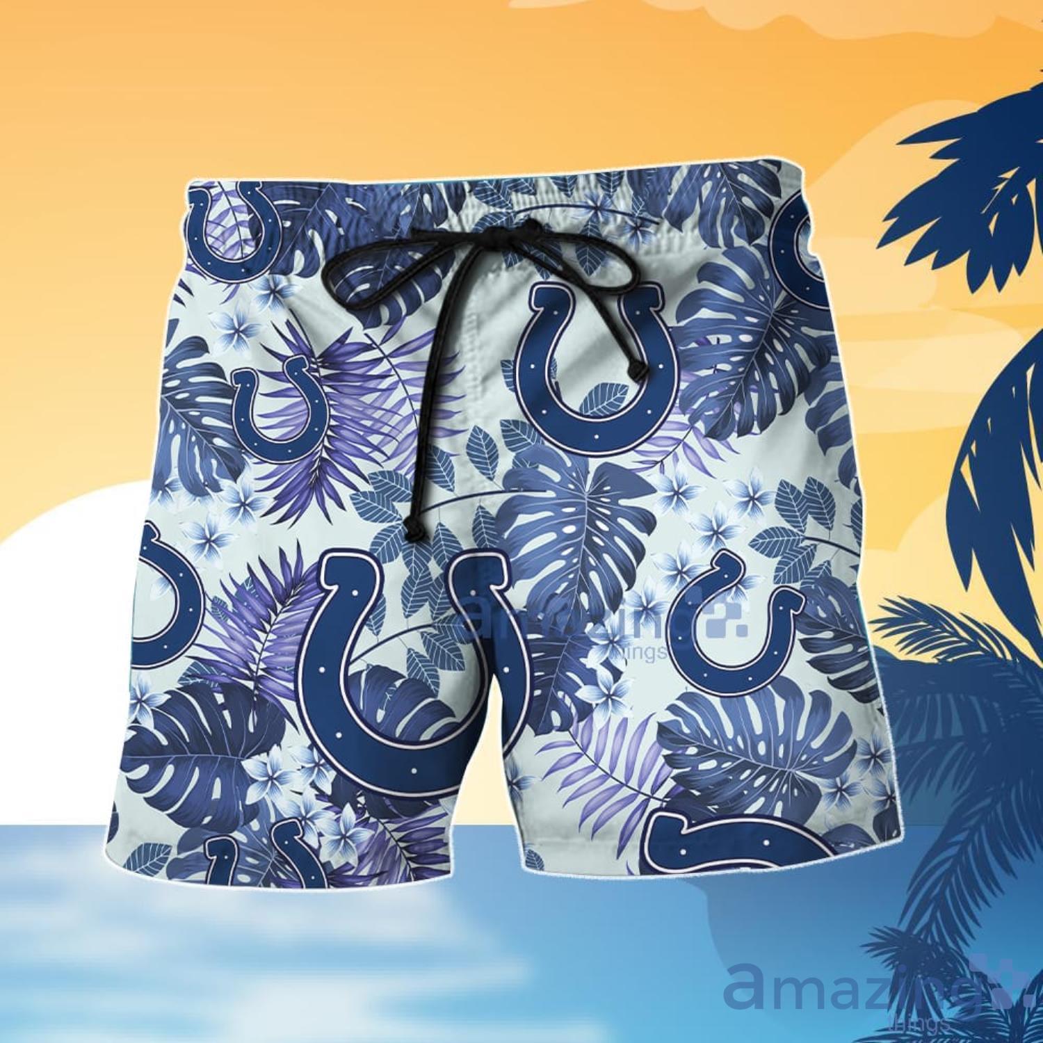 Indianapolis Colts Tropical Aloha Hawaiian Shirt And Shorts Gift For Summer image Indianapolis Colts Tropical Aloha Hawaiian Shirt And Shorts Gift For Summer Product Photo 3