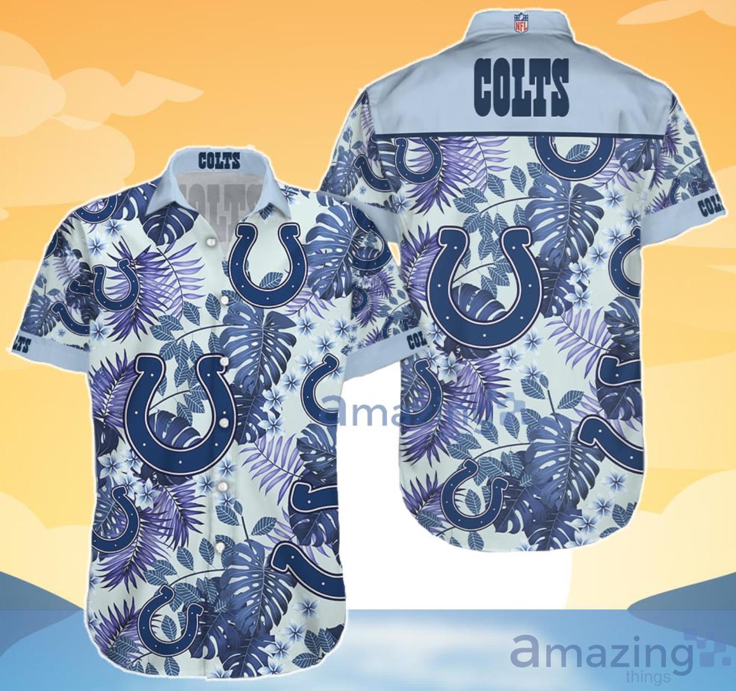 Indianapolis Colts Tropical Aloha Hawaiian Shirt And Shorts Gift For Summer image Indianapolis Colts Tropical Aloha Hawaiian Shirt And Shorts Gift For Summer Product Photo 4