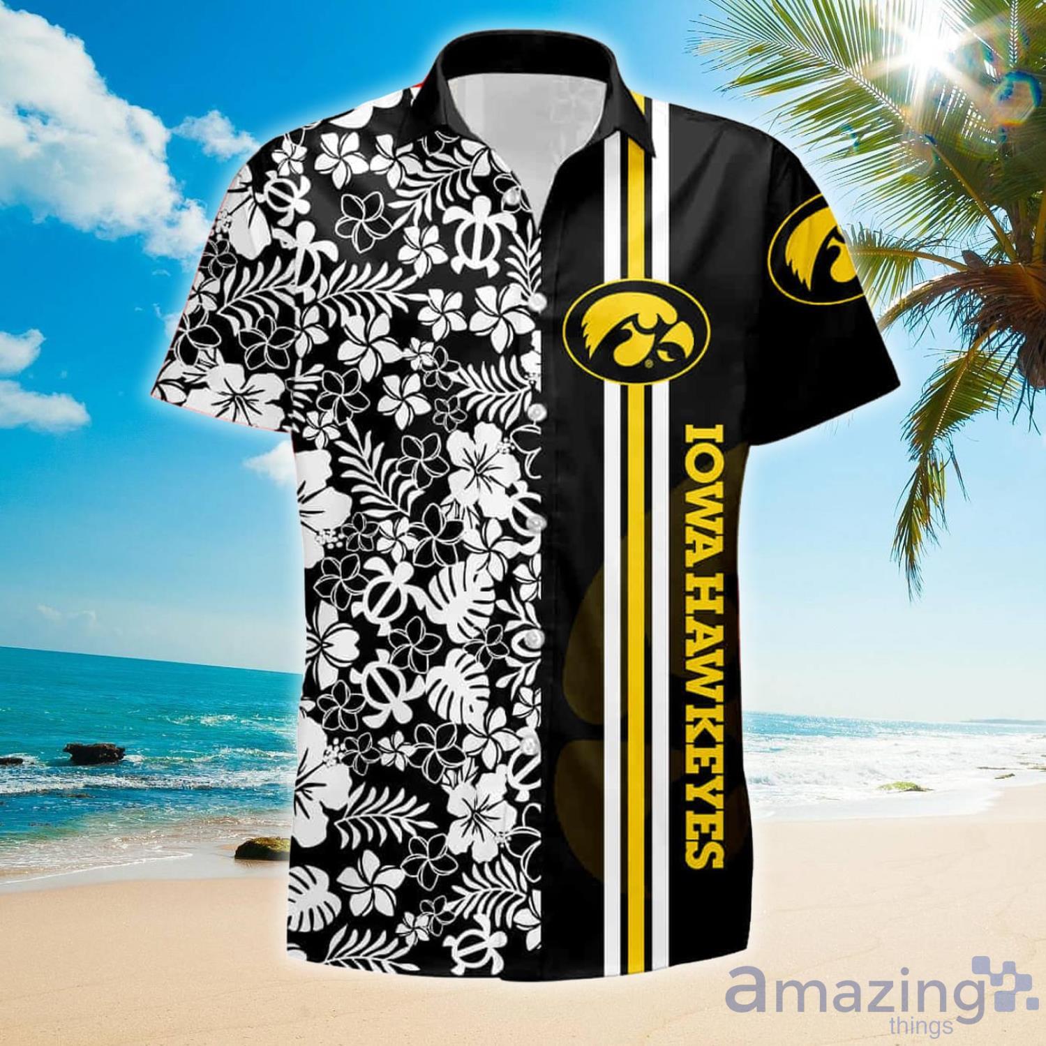 Iowa Hawkeyes Ncaa Football Sport Logo Cool Summer Gift Hawaiian Shirt And Shorts Product Photo 1