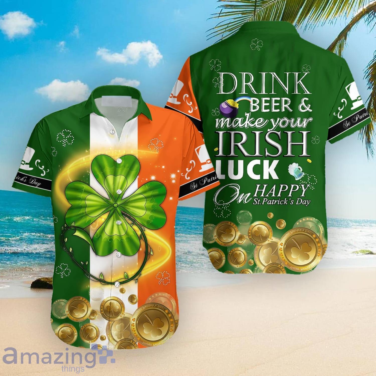 Ireland Flag St Patrick's Day Cute Gift Hawaiian Shirt Product Photo 1