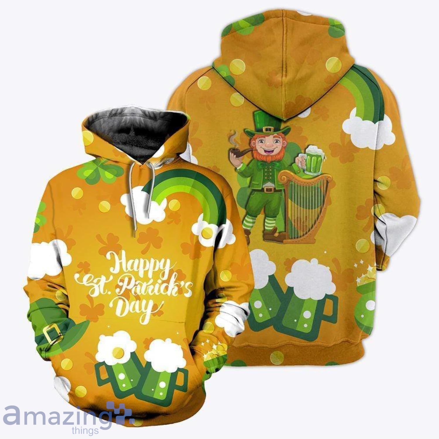 Irish Happy St. Patrick’s Day Hoodie Beer Lovers All Over Print Hoodie Product Photo 1
