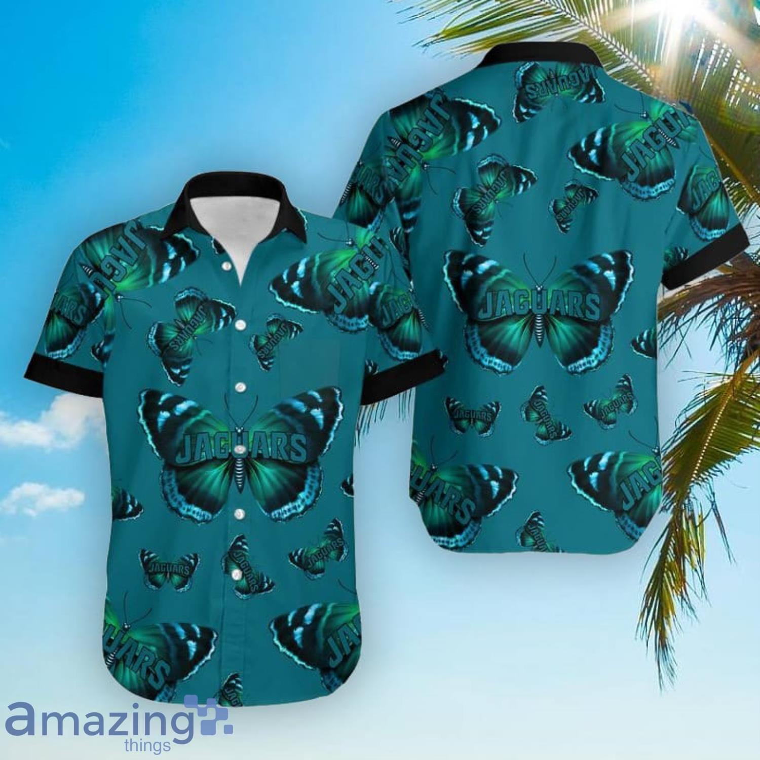 Jacksonville Jaguars Butterflies Hawaiian Shirt And Short Product Photo 1