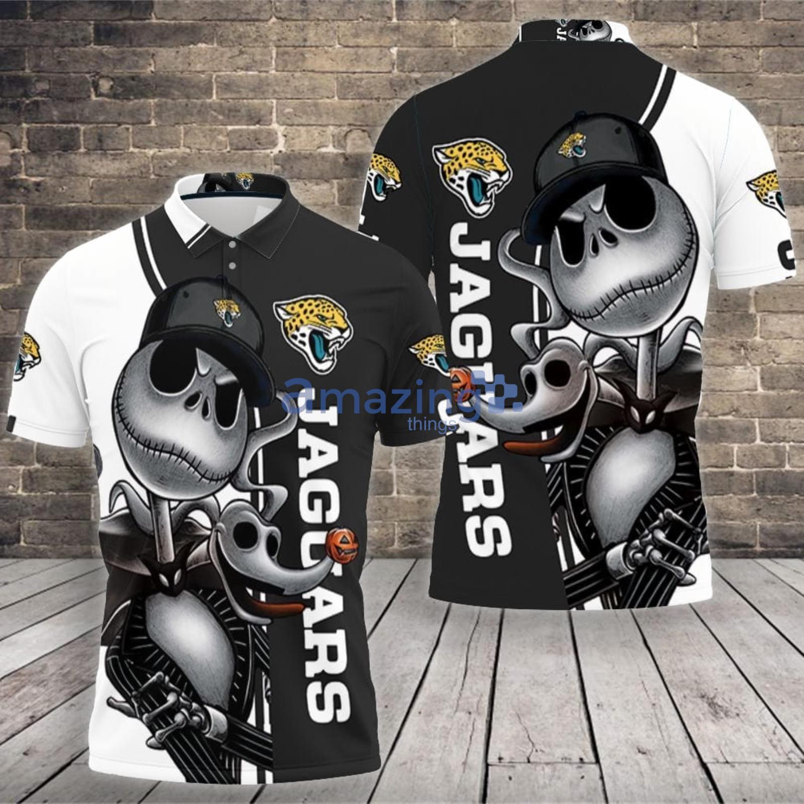 Jacksonville Jaguars Jack Skellington And Zero Polo Shirt For Sport Fans Product Photo 1