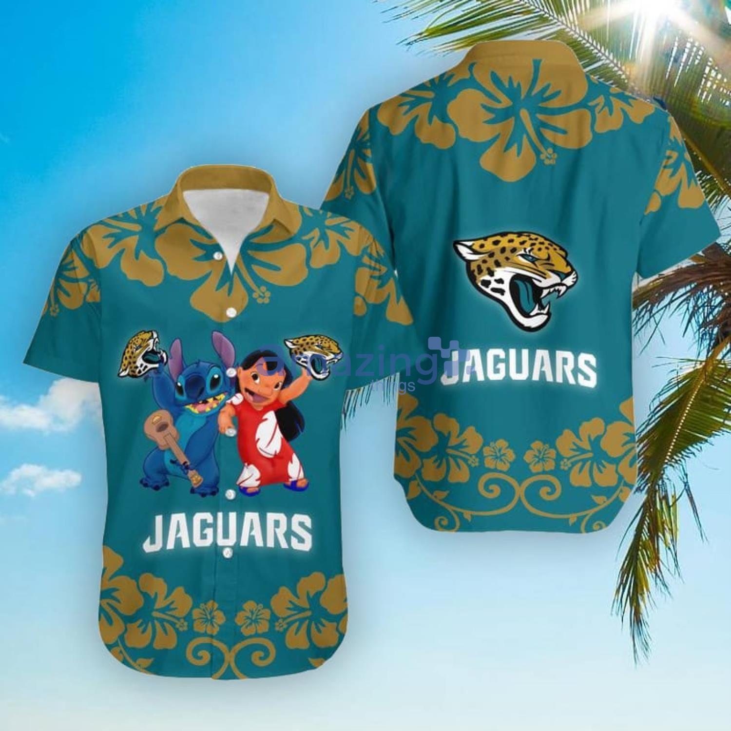 Jacksonville Jaguars Lilo And Stitch Hawaiian Shirt And Shorts Product Photo 1 Jacksonville Jaguars Lilo And Stitch Hawaiian Shirt And Shorts Product Photo 1