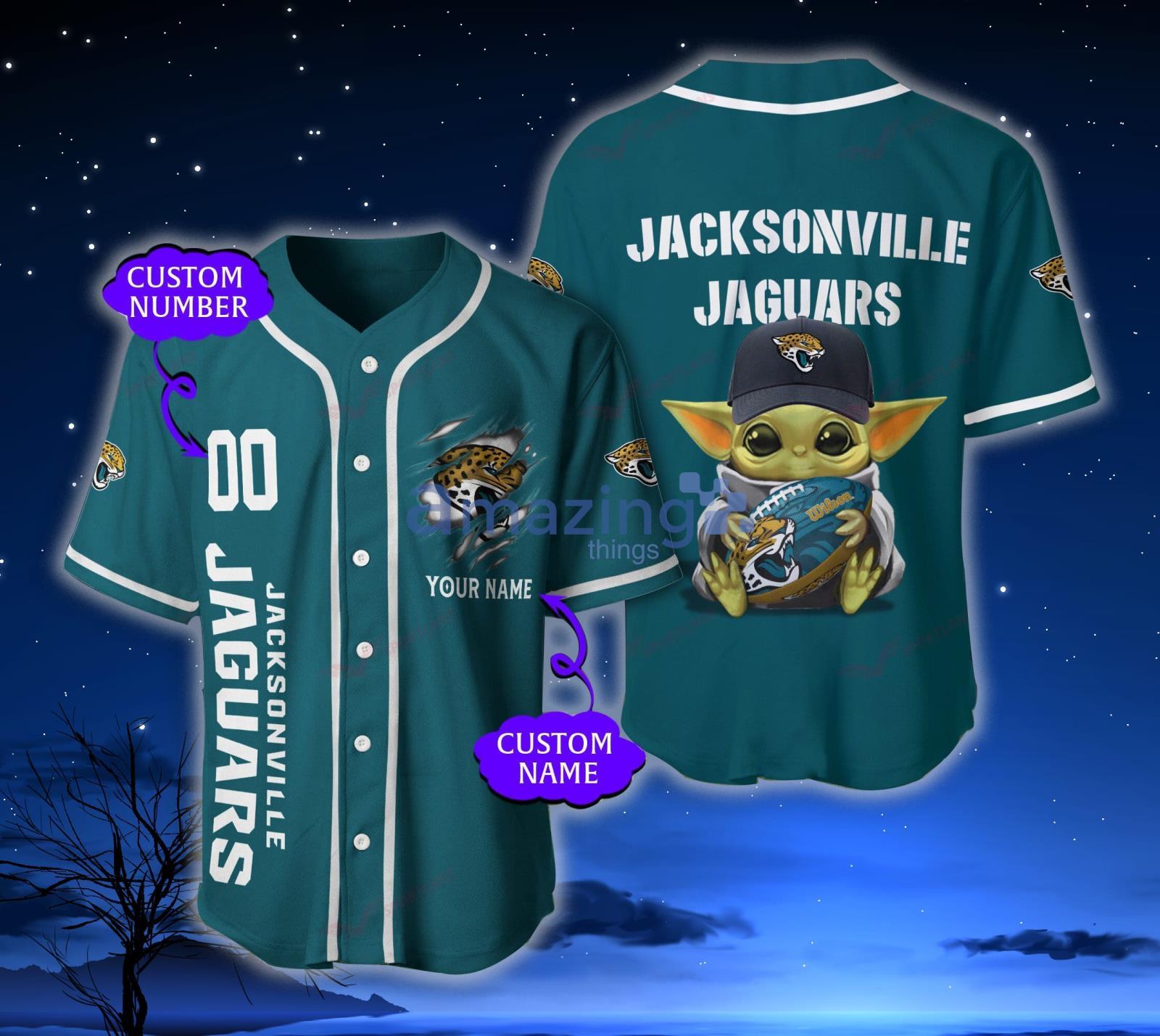 Jacksonville Jaguars-NFL BASEBALL JERSEY CUSTOM NAME AND NUMBER