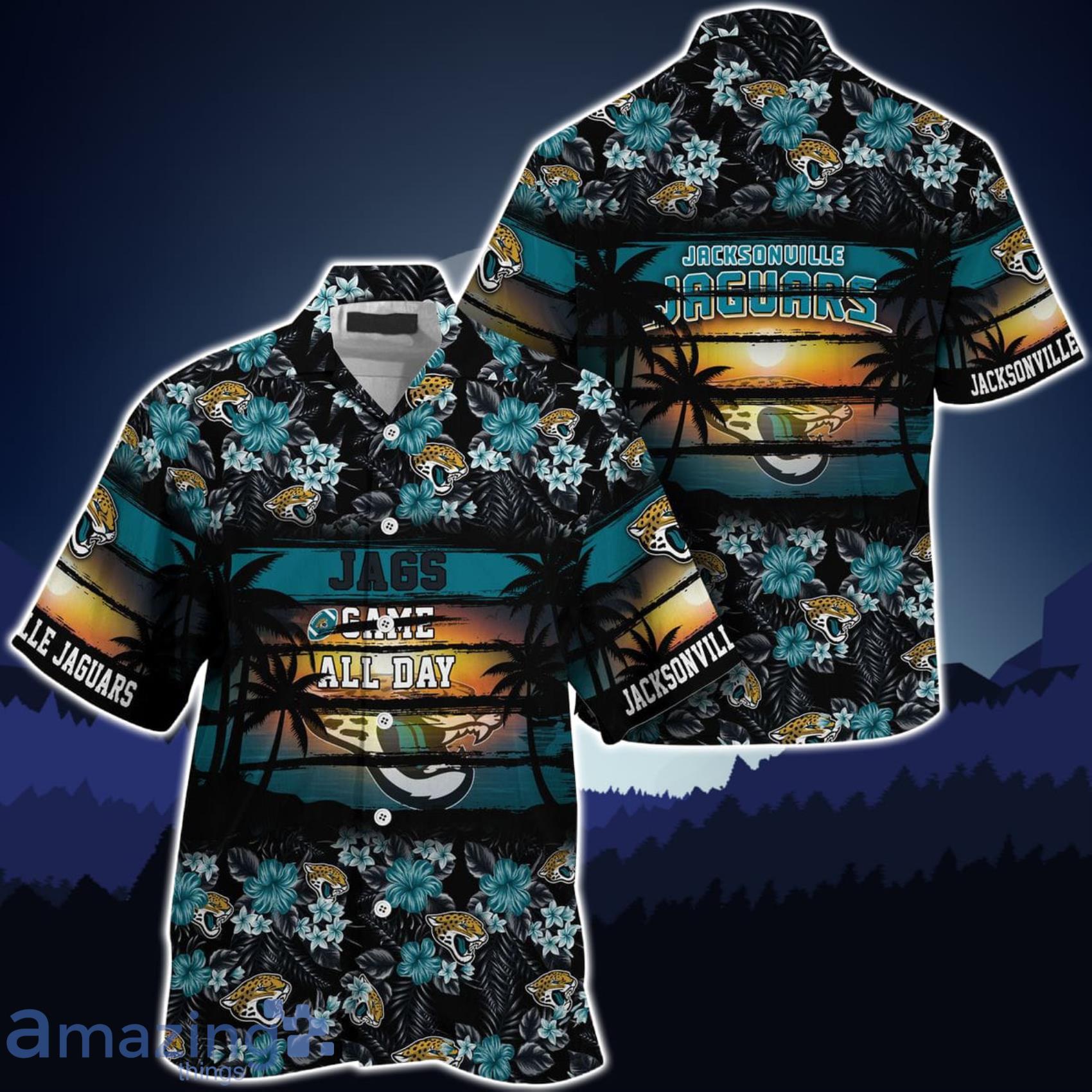 Jacksonville Jaguars NFL Came All Day Flower Hawaiian Shirt Product Photo 1