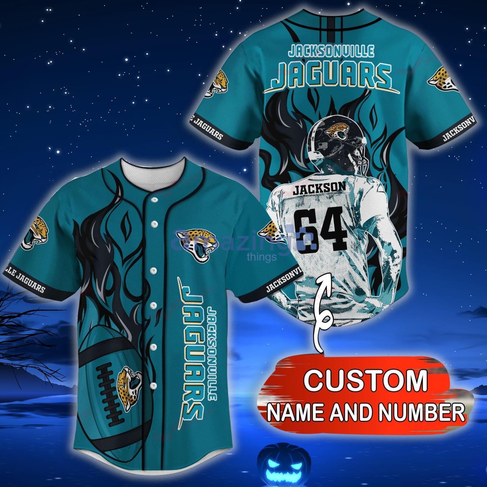 Jacksonville Jaguars NFL Custom Name And Number Baseball Jersey Shirt For Fans Product Photo 1
