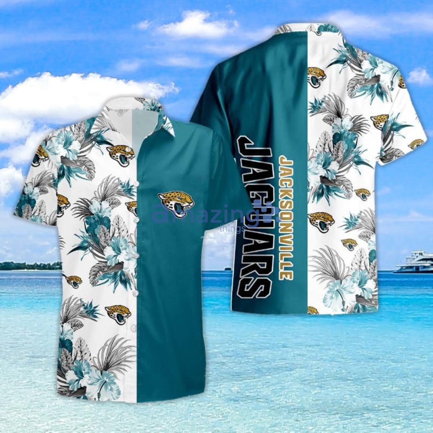 Jacksonville Jaguars Nfl Tropical Style And Sport Team Backgound AOP  Hawaiian Shirt And Beach Short - Freedomdesign