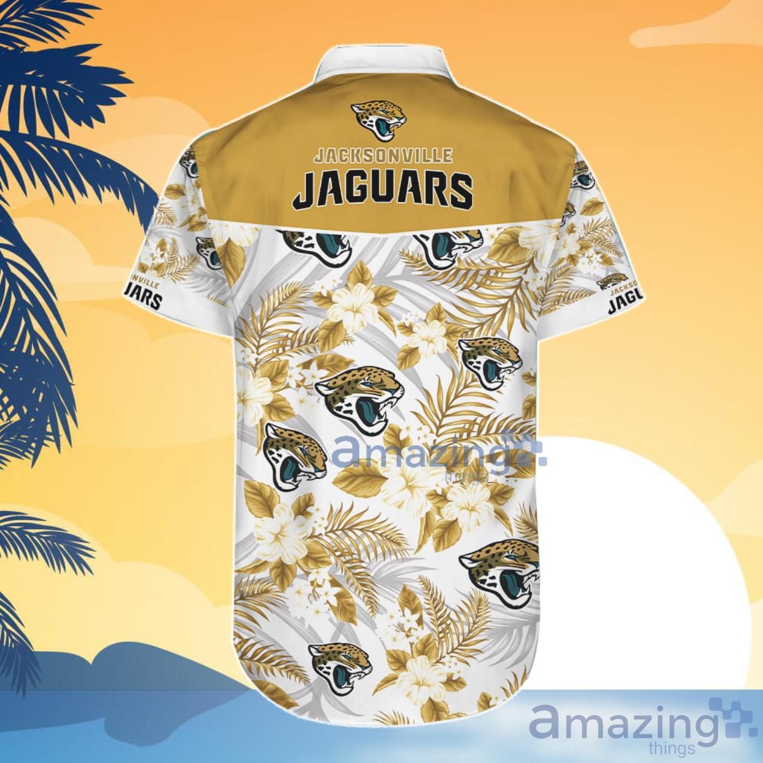 Jacksonville Jaguars Yellow Flower Hawaiian Shirt And Shorts Gift For Summer image Jacksonville Jaguars Yellow Flower Hawaiian Shirt And Shorts Gift For Summer Product Photo 4