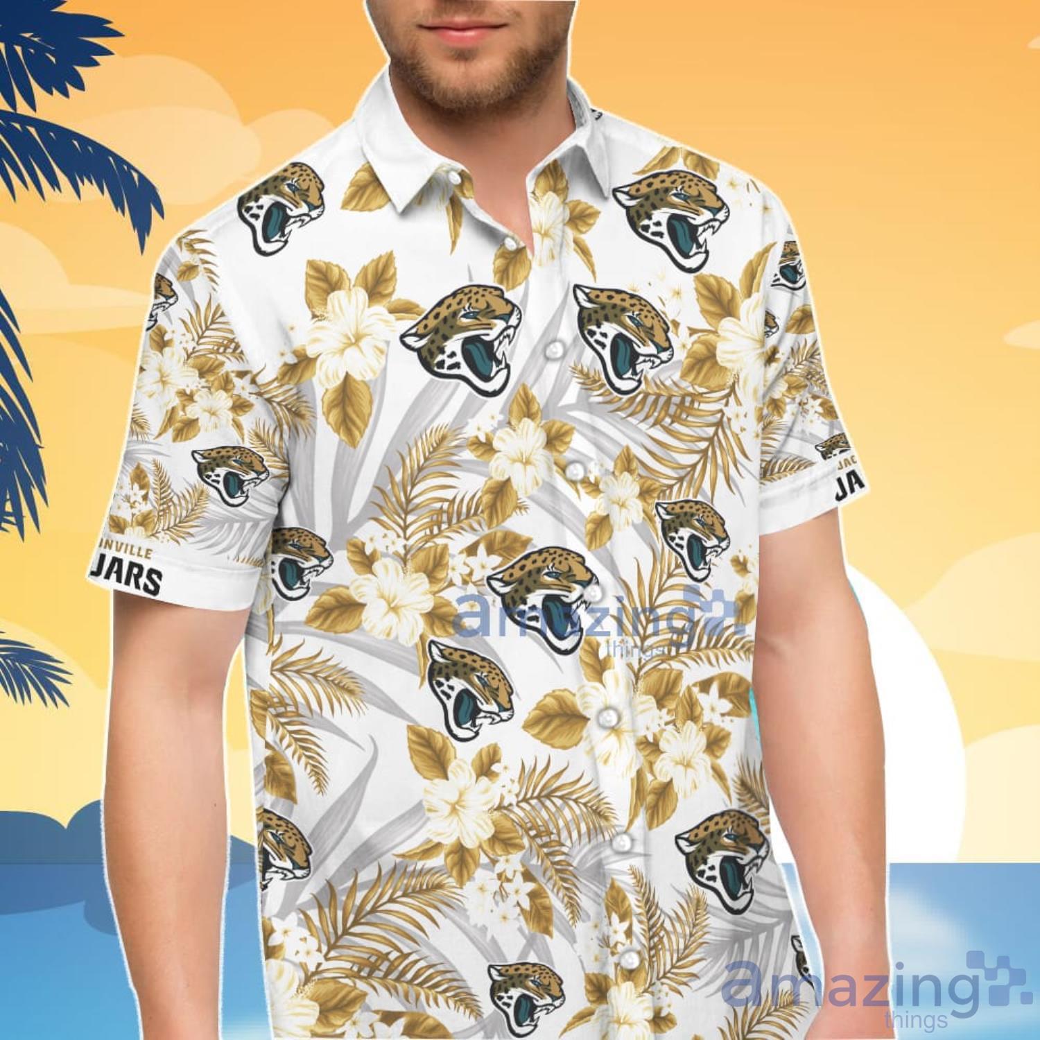 Jacksonville Jaguars Yellow Flower Hawaiian Shirt And Shorts Gift For Summer image Jacksonville Jaguars Yellow Flower Hawaiian Shirt And Shorts Gift For Summer Product Photo 5