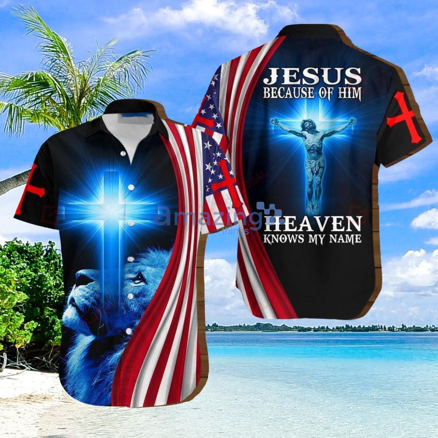 Jesus Because Of Him Heaven Gift For Summer Hawaiian Shirt Men And Women Product Photo 1