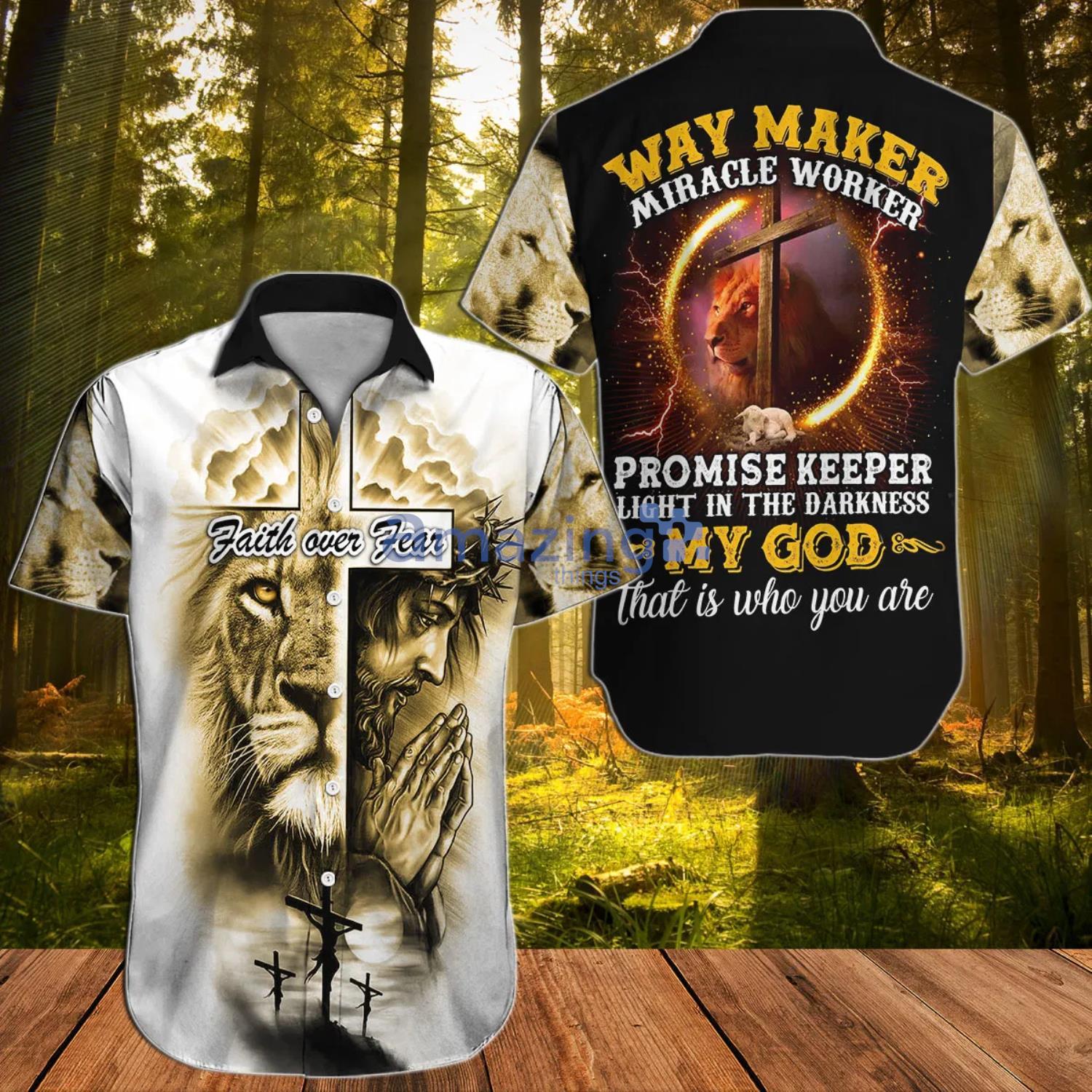 Jesus Faith Over Fear Aloha Gift For Summer Hawaiian Shirt Men And Women Product Photo 1