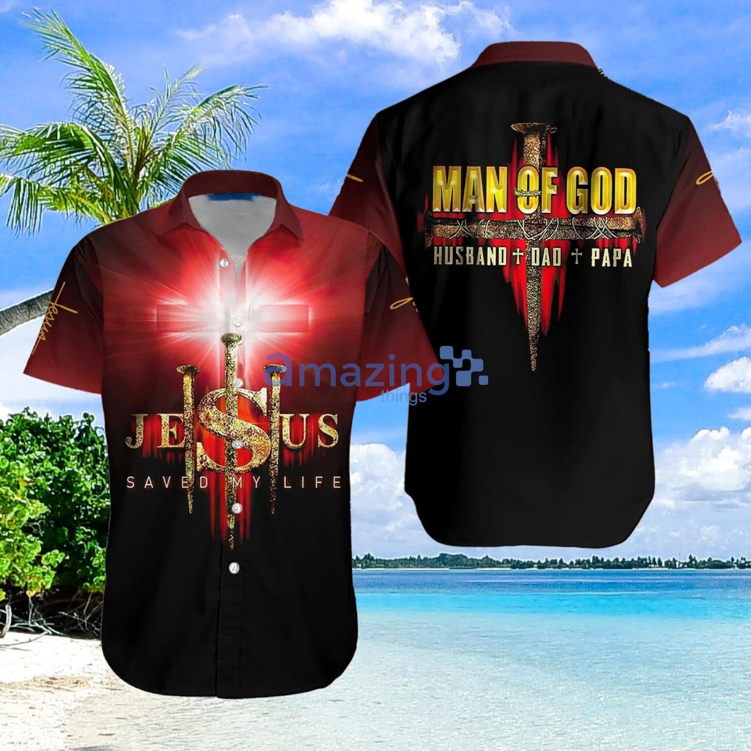 Jesus Husband Dad Papa Aloha Gift For Summer Hawaiian Shirt Men And Women Product Photo 1