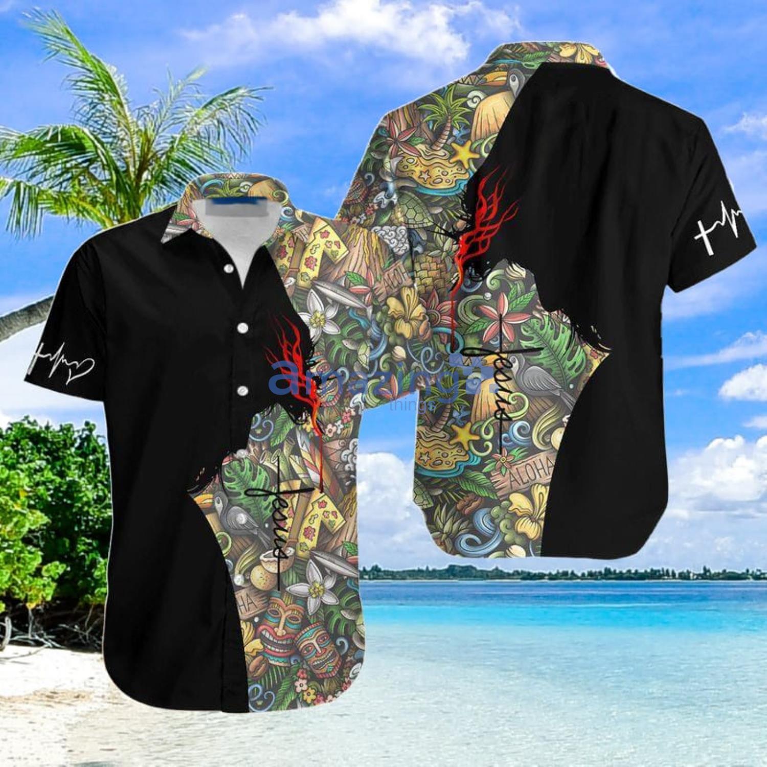 Jesus Tiki Pattern Aloha Gift For Summer Hawaiian Shirt Men And Women Product Photo 1