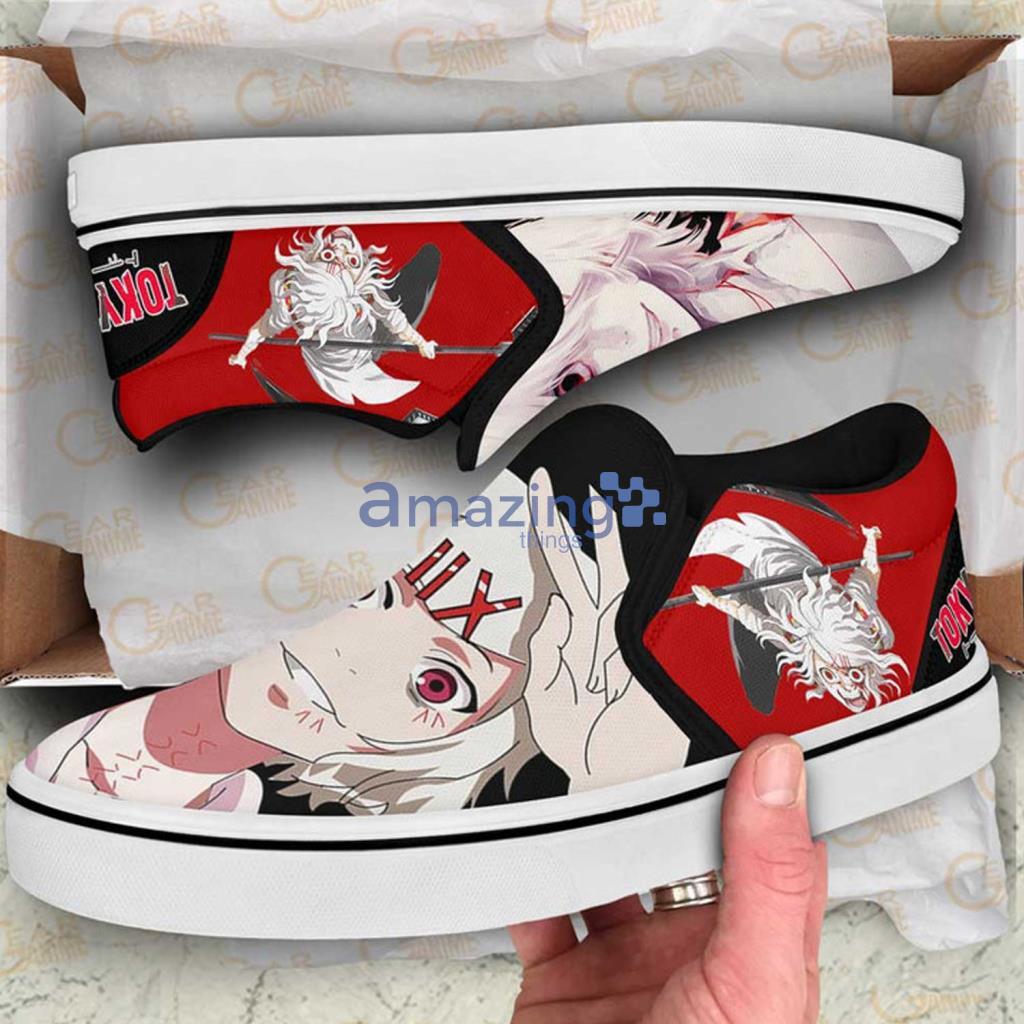 Juuzou Suzuya Custom Anime Tokyo Ghoul Slip On Sneakers Shoes - Juuzou Suzuya Custom Anime Tokyo Ghoul Slip On Sneakers Shoes