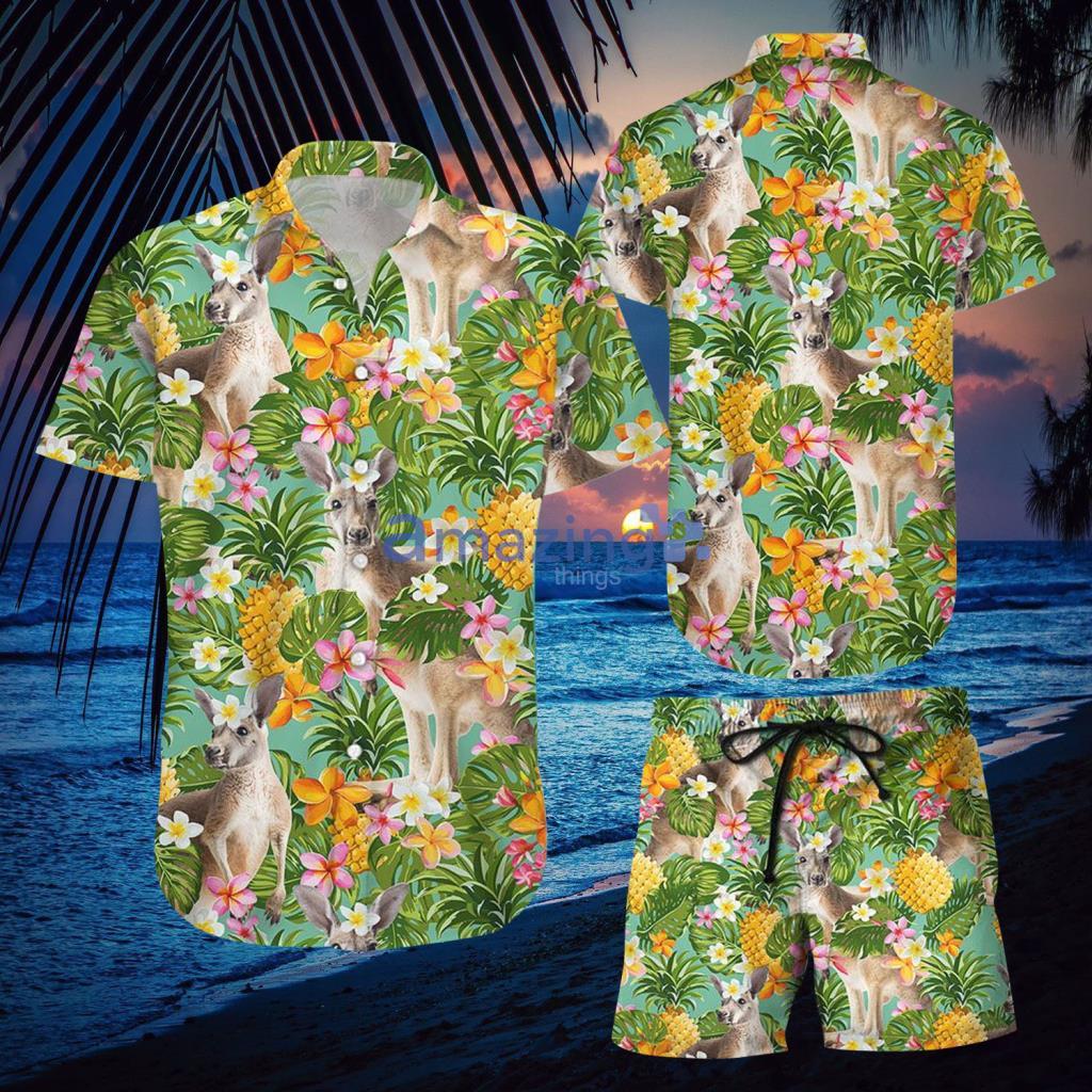 Kangaroo Pineapple Flower Tropical Hawaiian Shirt And Short - Kangaroo Pineapple Flower Tropical Hawaiian Shirt And Short Kangaroo Pineapple Flower Tropical Hawaiian Shirt And Short - Kangaroo Pineapple Flower Tropical Hawaiian Shirt And Short