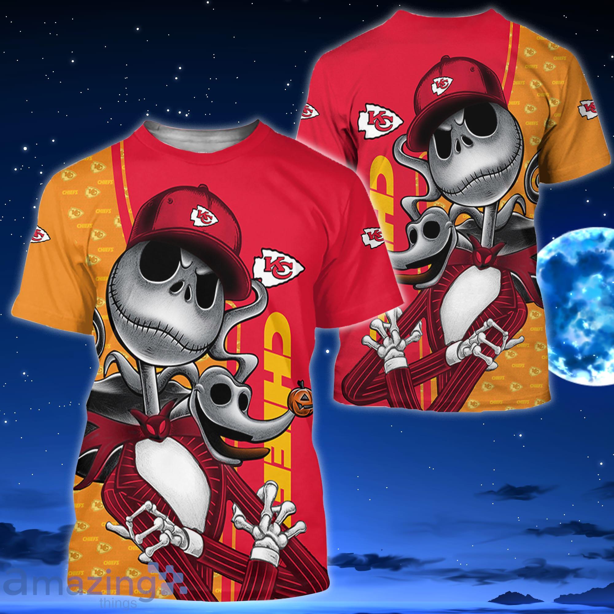 Kansas City Chief Jack Skellington All Over Printed 3D Shirt Halloween Gift For Fans Product Photo 3