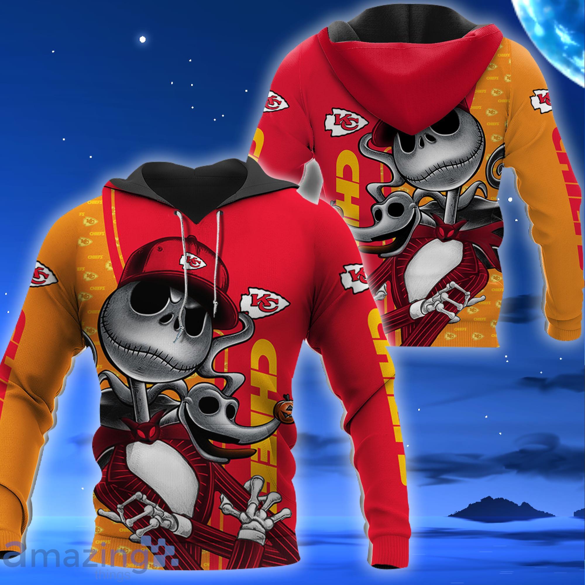 Kansas City Chief Jack Skellington All Over Printed 3D Shirt Halloween Gift For Fans Product Photo 1