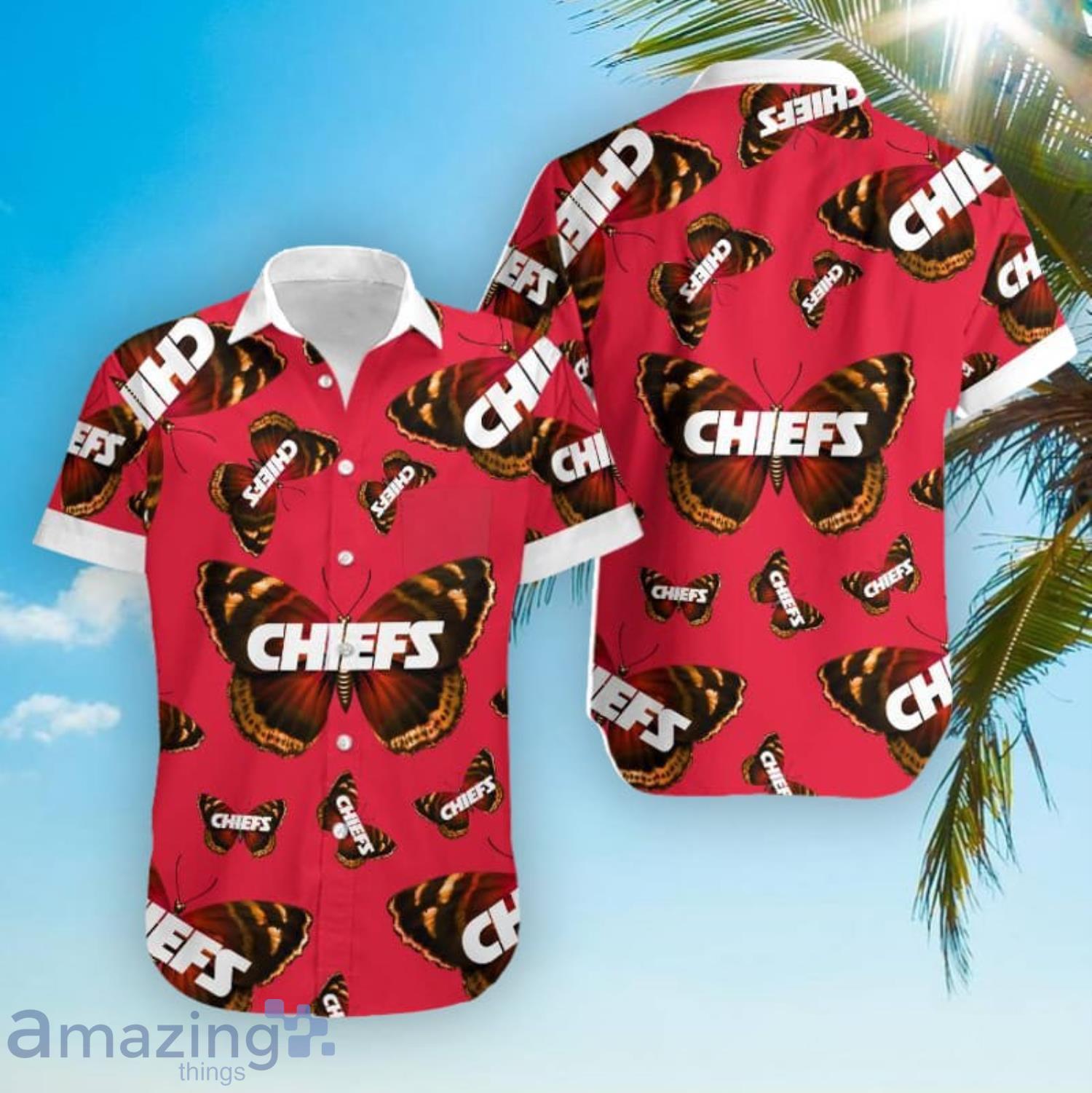Kansas City Chiefs Butterflies Hawaiian Shirt And Short Product Photo 1