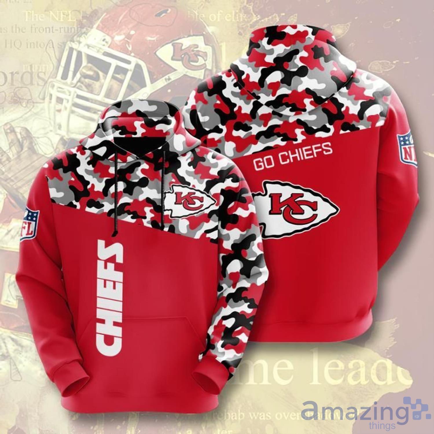 Kansas City Chiefs NFL Camo Team 3D Printed Hoodie/Zipper Hoodie