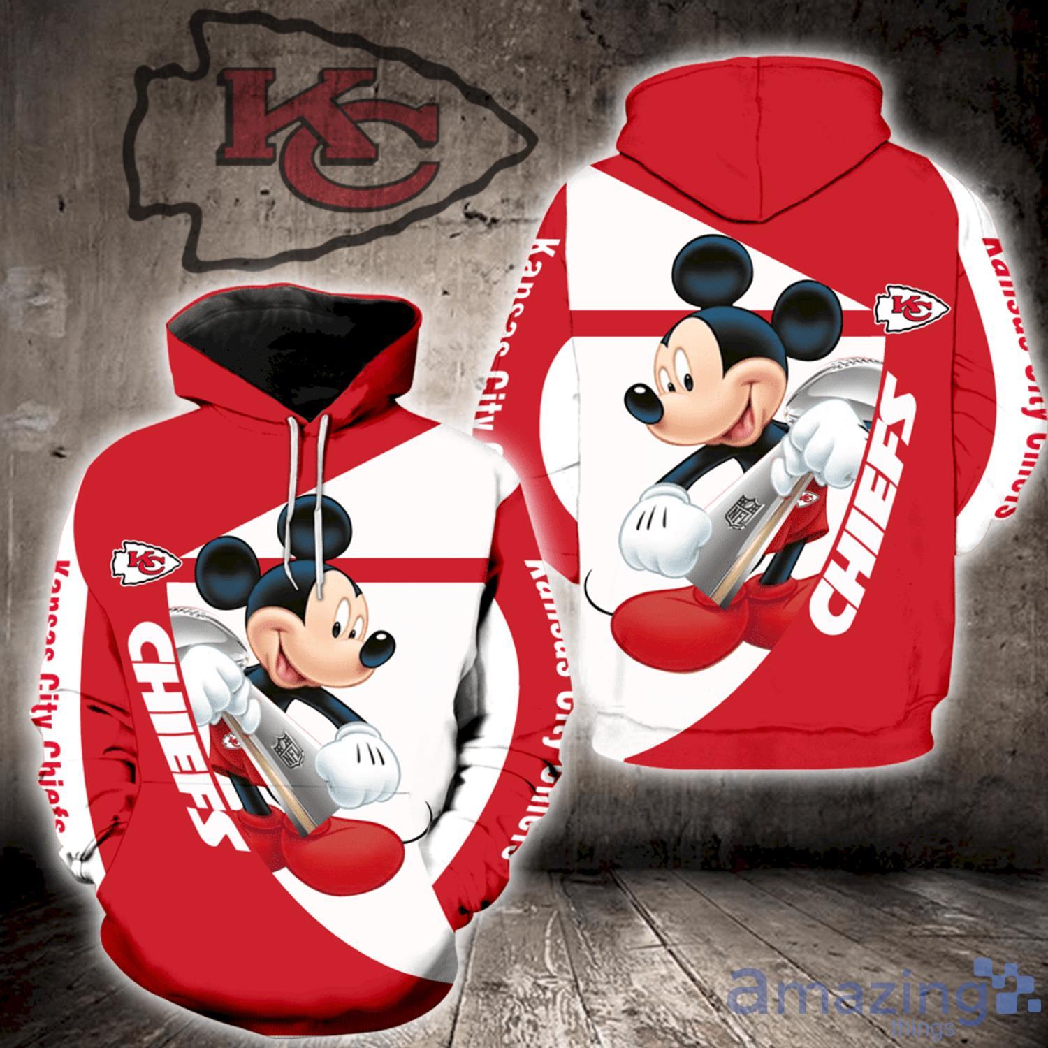 Kansas City Chiefs Mickey Mouse Full Print Cute Hoodie