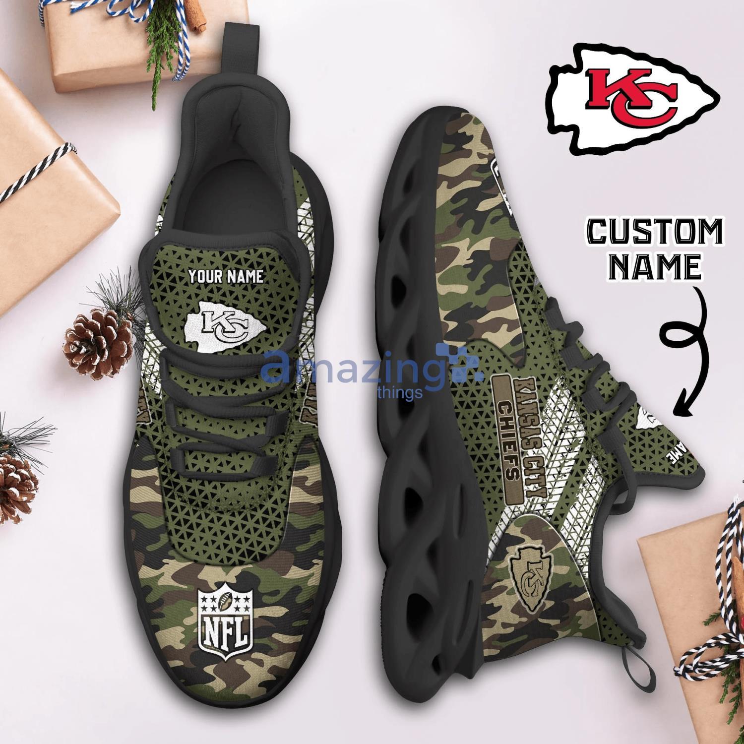 Kansas City Chiefs NFL Womens Camo Low Top Canvas Shoes - 11