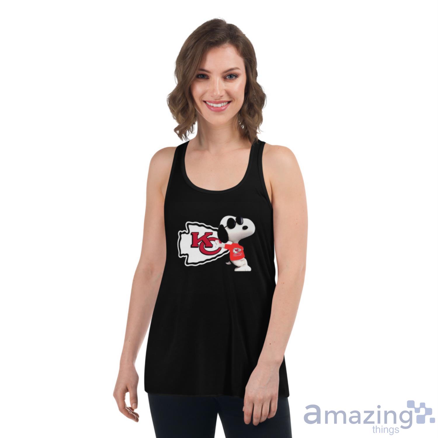 Kansas City Chiefs NFL Snoopy shirt image Kansas City Chiefs NFL Snoopy shirt - Womens Flowy Racerback Tank