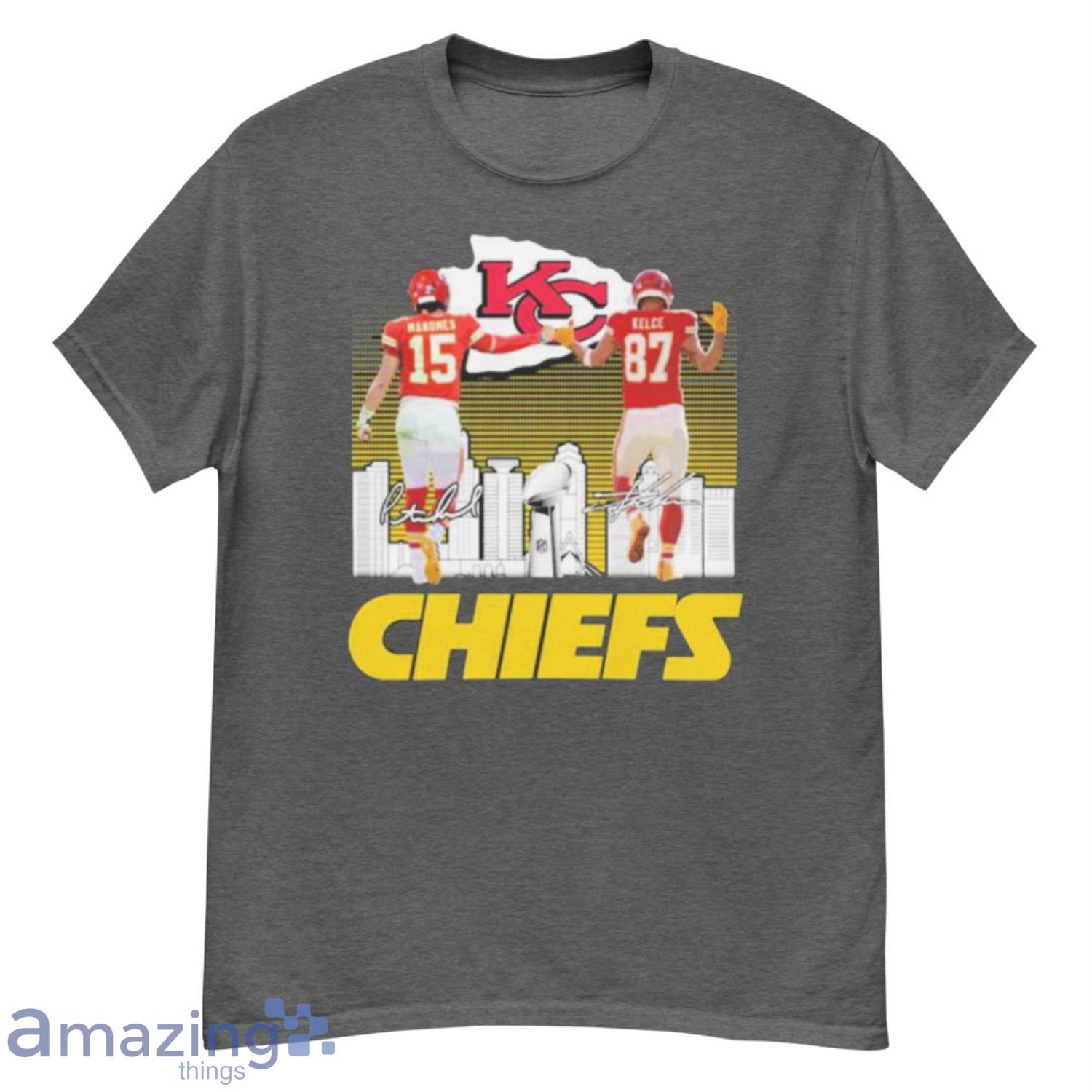 Kansas City Chiefs Patrick Mahomes And Travis Kelce Signatures Black T-Shirt