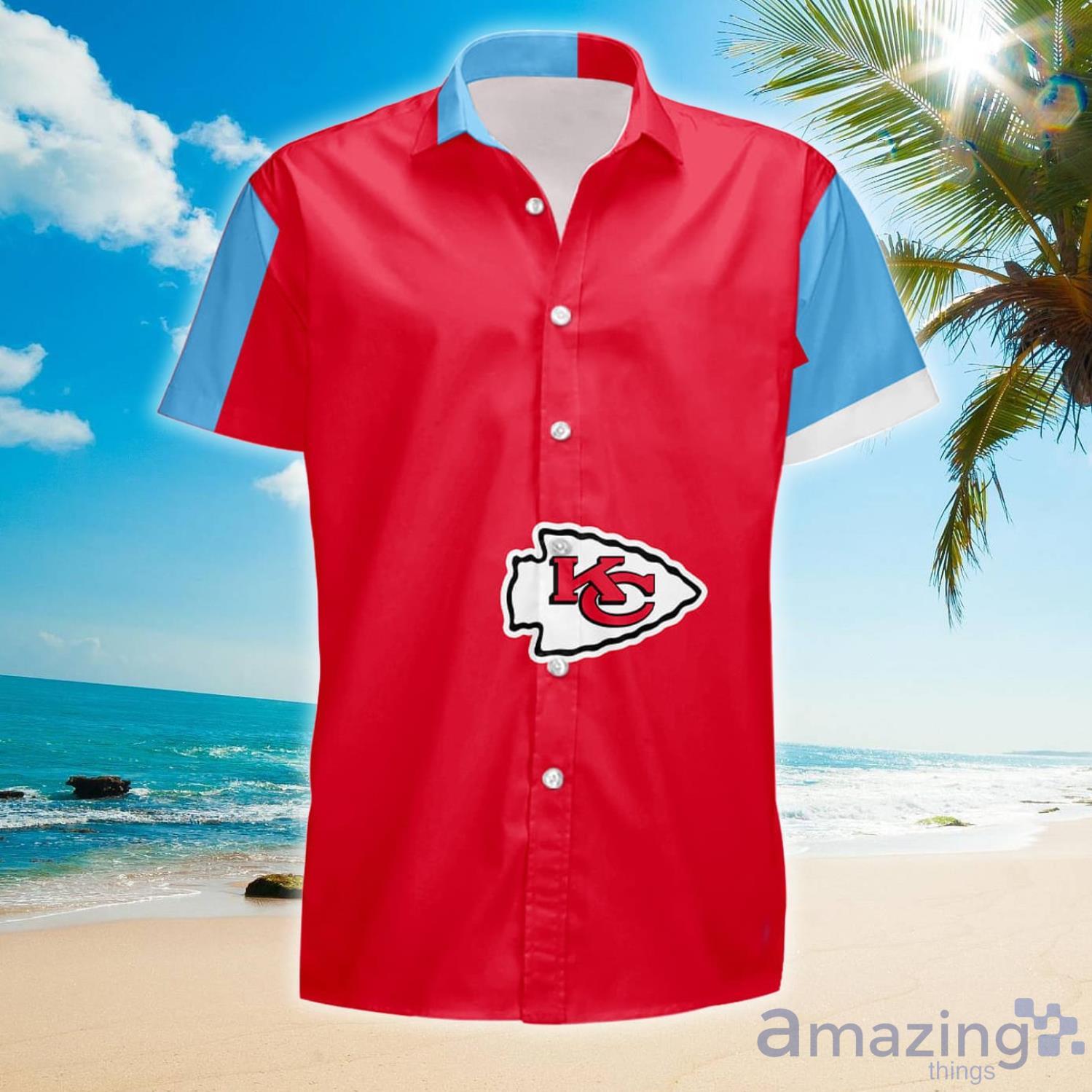 Kansas City Chiefs Summer Gift Red Hawaiian Shirt And Shorts Product Photo 1