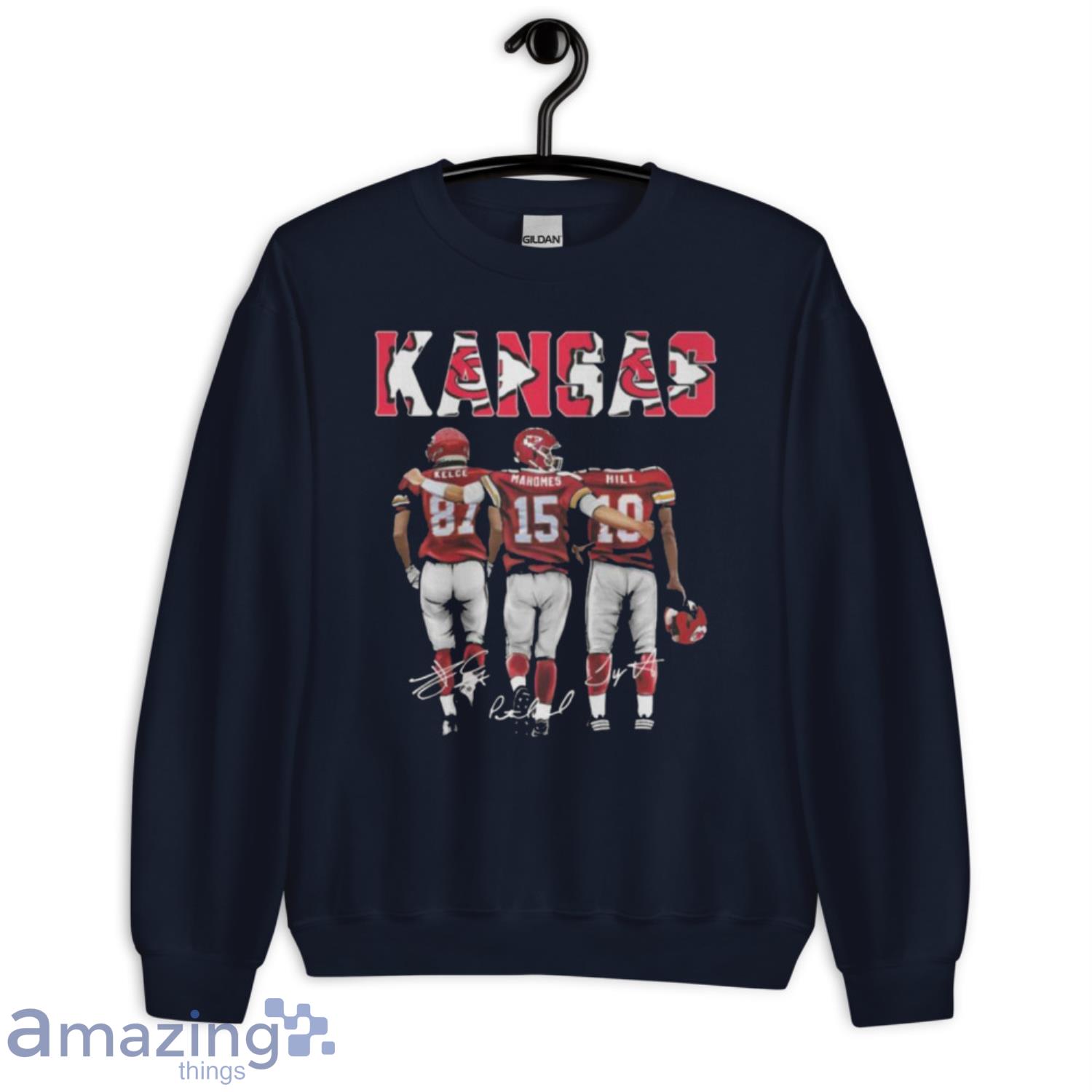 Kansas City Chiefs Travis Kelce Patrick Mahomes And Tyreek Hill Signatures  Gift For Fans T-Shirt