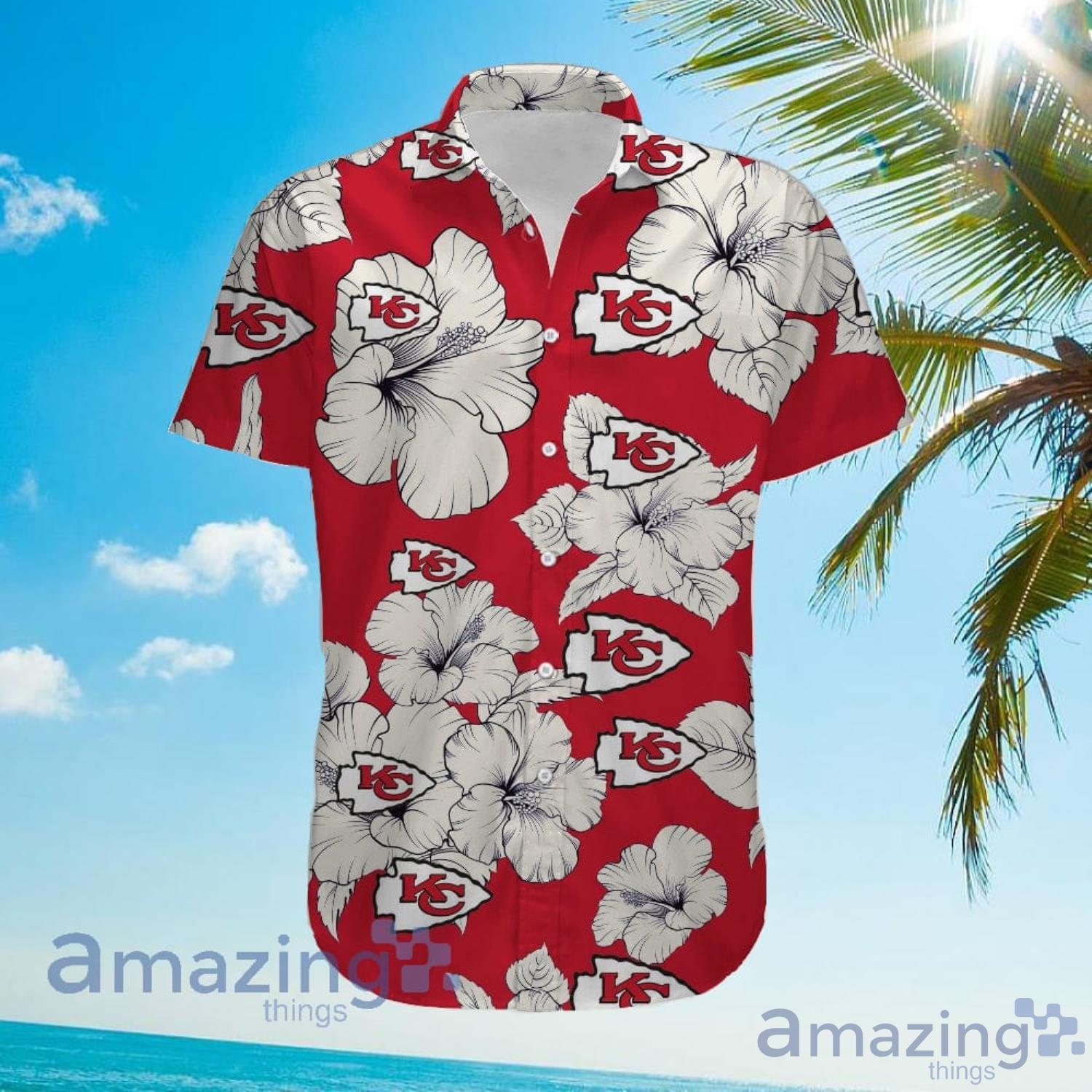 Kansas City Chiefs Hawaiian Shirt Red Hibiscus Flowers Pattern