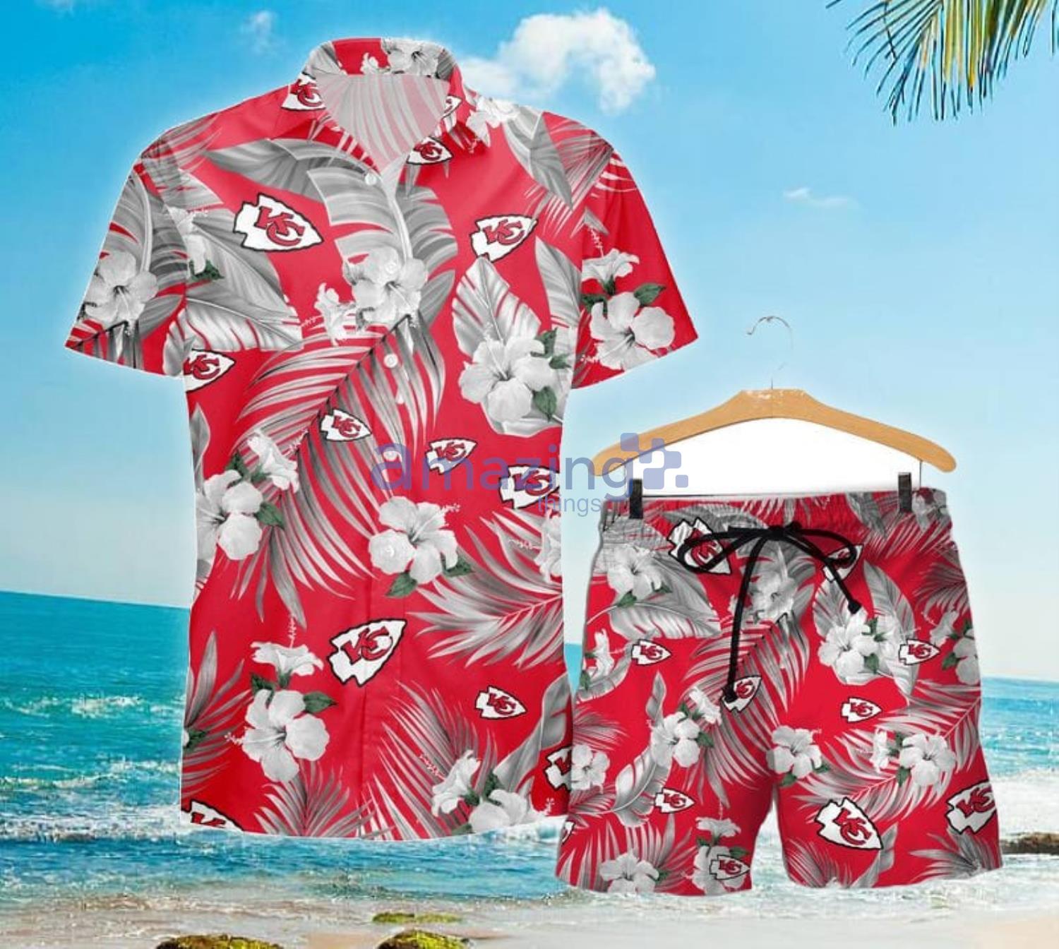 20% OFF Kansas City Chiefs Hawaiian Shirt Tropical Flower Short