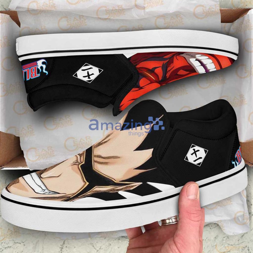 Kenpachi Zaraki Bankai Custom Anime  Slip On Sneakers Shoes - Kenpachi Zaraki Bankai Custom Anime  Slip On Sneakers Shoes