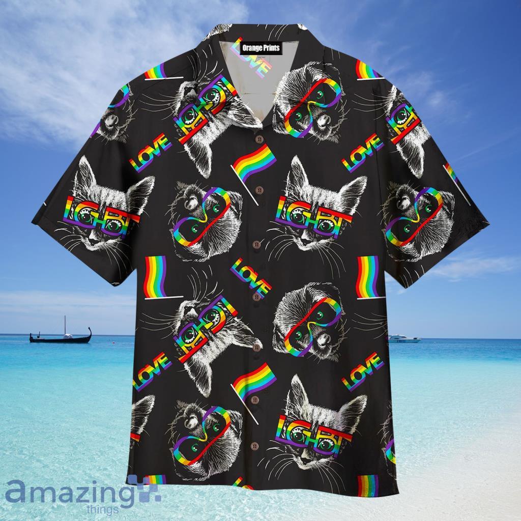 Kitten Puppy Faces With Glasses LGBT Symbols Hawaiian Shirt For Men And Women - Kitten Puppy Faces With Glasses LGBT Symbols Hawaiian Shirt For Men And Women