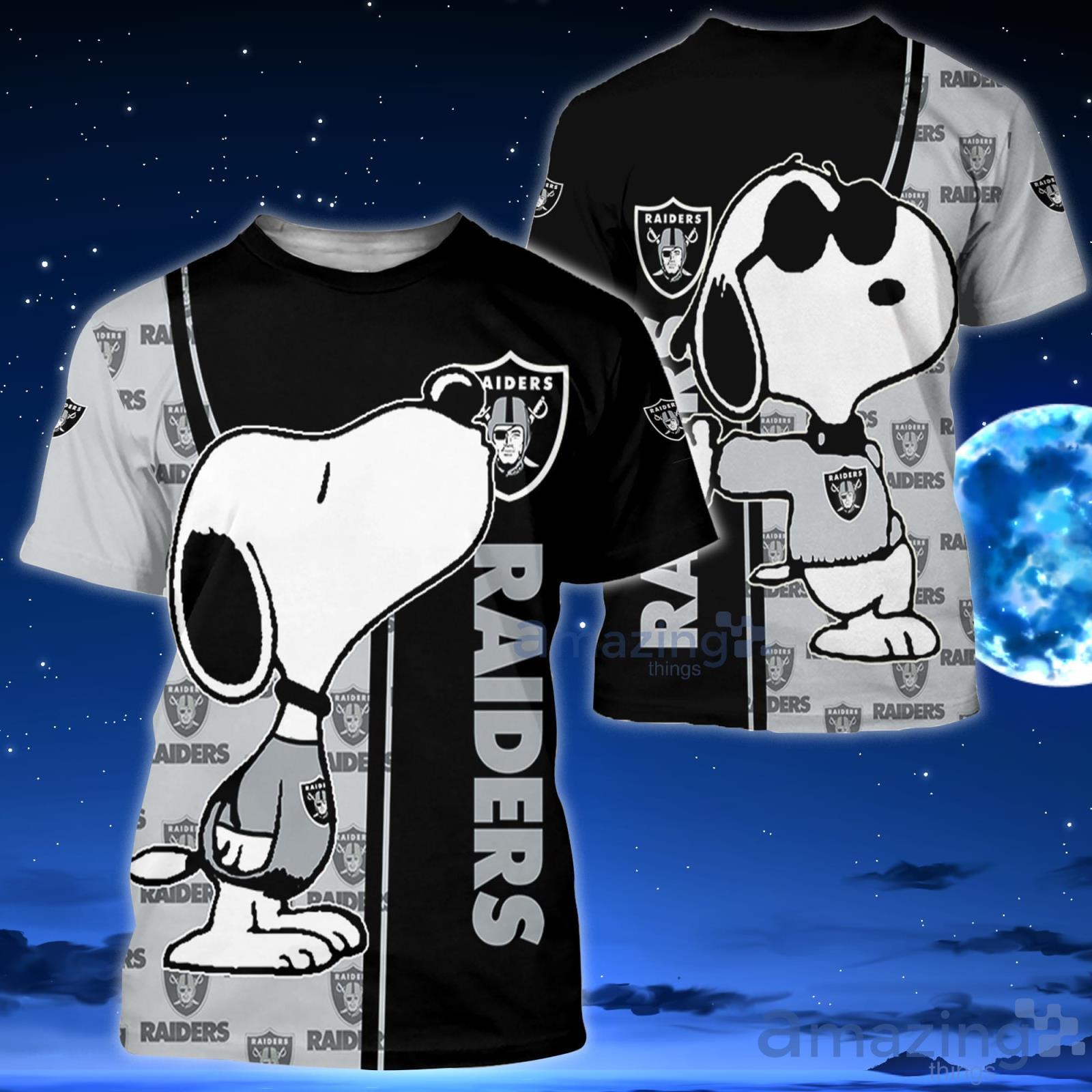 Las Vegas Raiders Snoopy All Over Printed 3D T-Shirt Hoodie Sweatshirt  Bomber For Sport Fans