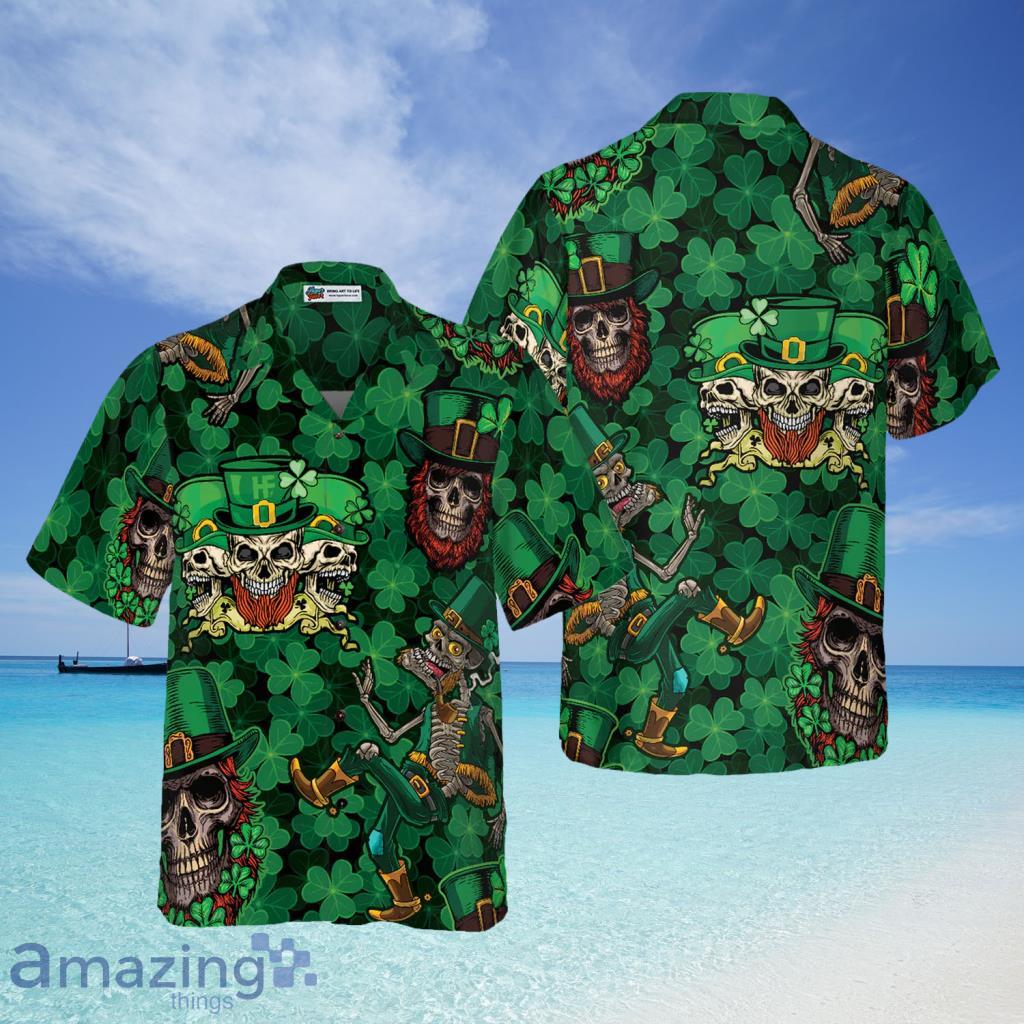 Leprechaun Skull Happy Saint Patrick's Day Hawaiian Shirt - Leprechaun Skull Happy Saint Patrick's Day Hawaiian Shirt