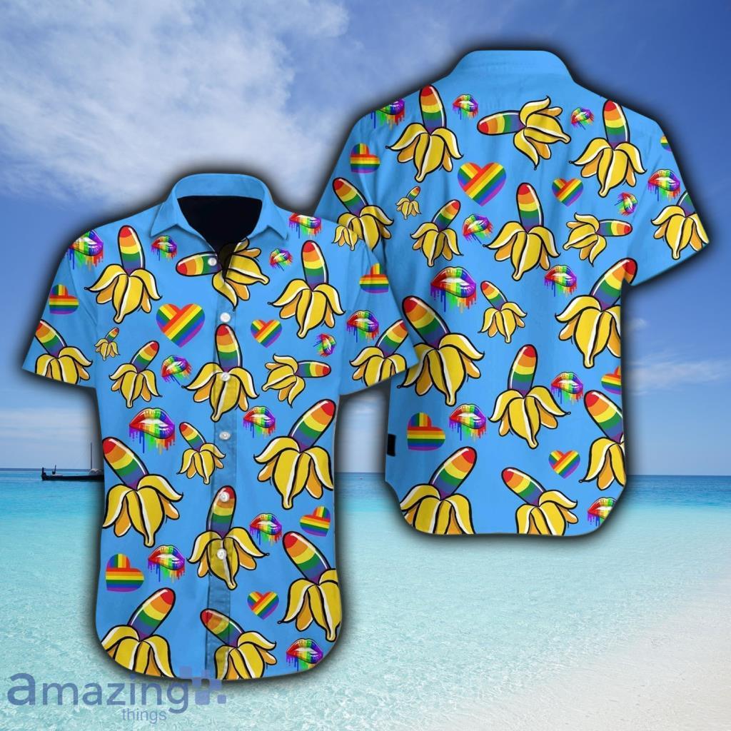 LGBT Banana Kiss Hawaiian Shirt For Men And Women - LGBT Banana Kiss Hawaiian Shirt For Men And Women