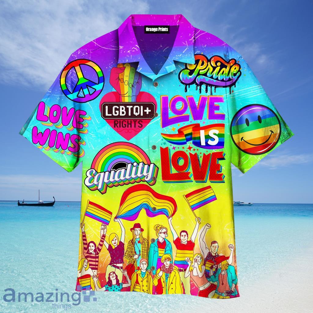 LGBT Love Wins Love Is Love Pride Month Hawaiian Shirt For Men And Women - LGBT Love Wins Love Is Love Pride Month Hawaiian Shirt For Men And Women
