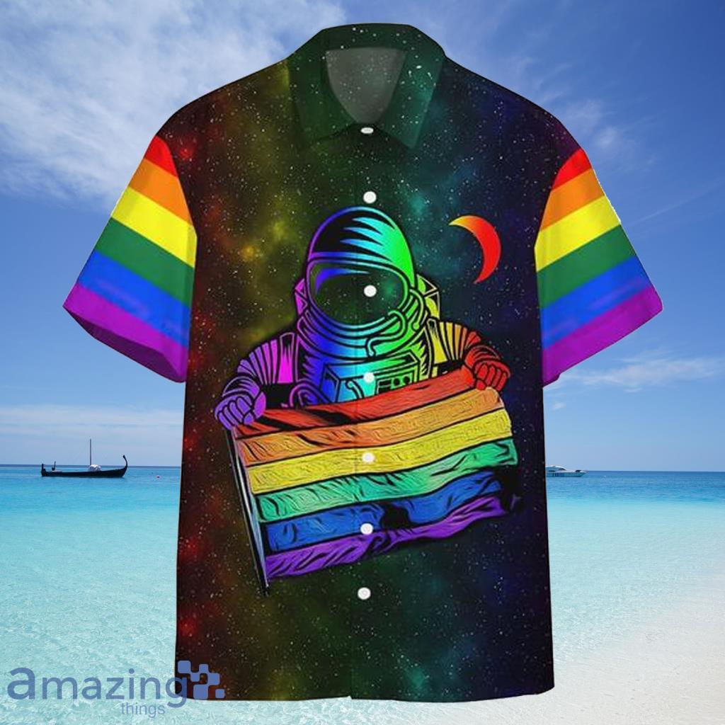 Lgbt Pride Astronaut Style Hawaiian Shirt For Men And Women - Lgbt Pride Astronaut Style Hawaiian Shirt For Men And Women