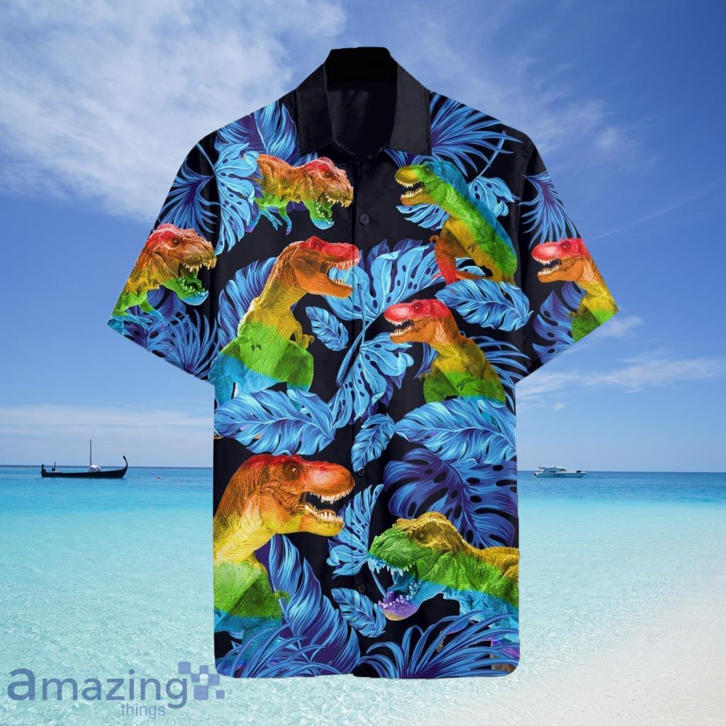 LGBT T Rex Aloha Tropical Hawaiian Shirt For Men And Women - LGBT T Rex Aloha Tropical Hawaiian Shirt For Men And Women