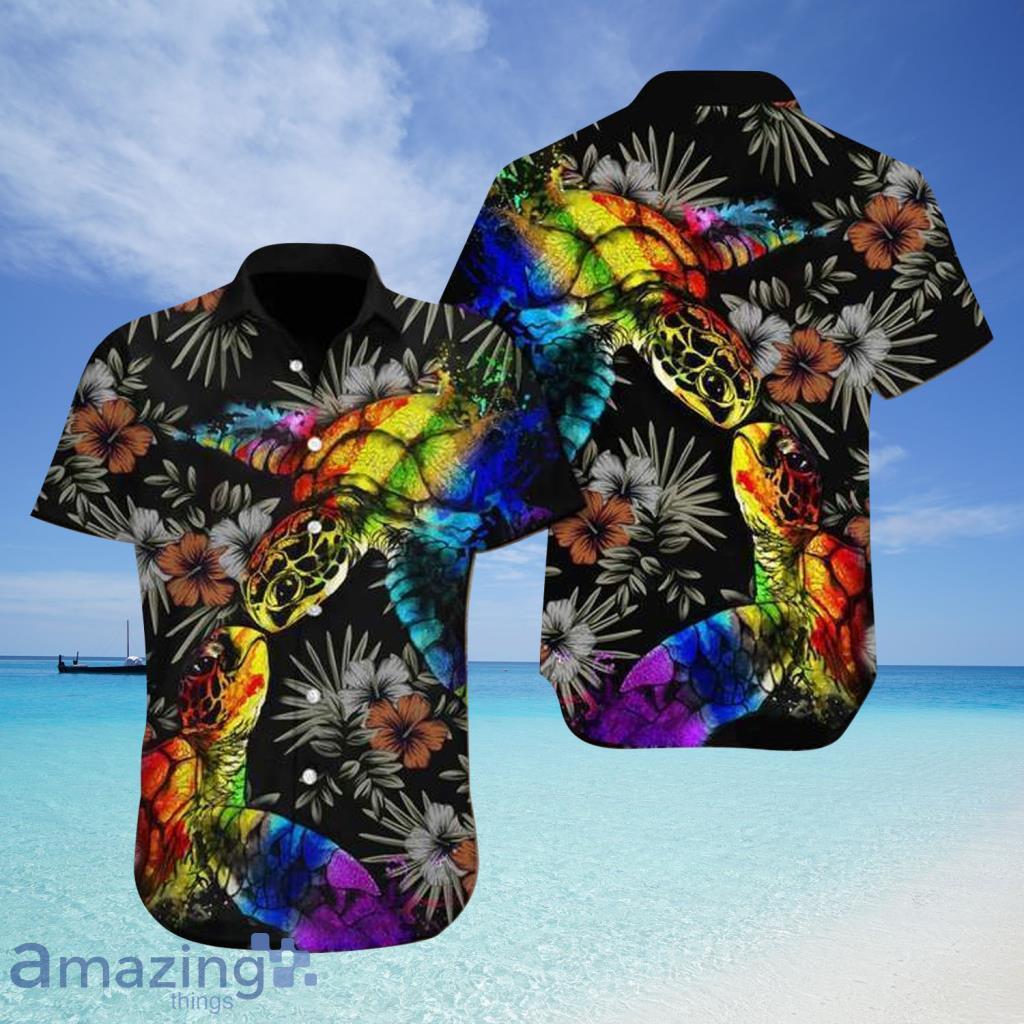 LGBT Turtle Flower Hawaiian Shirt For Men And Women - LGBT Turtle Flower Hawaiian Shirt For Men And Women