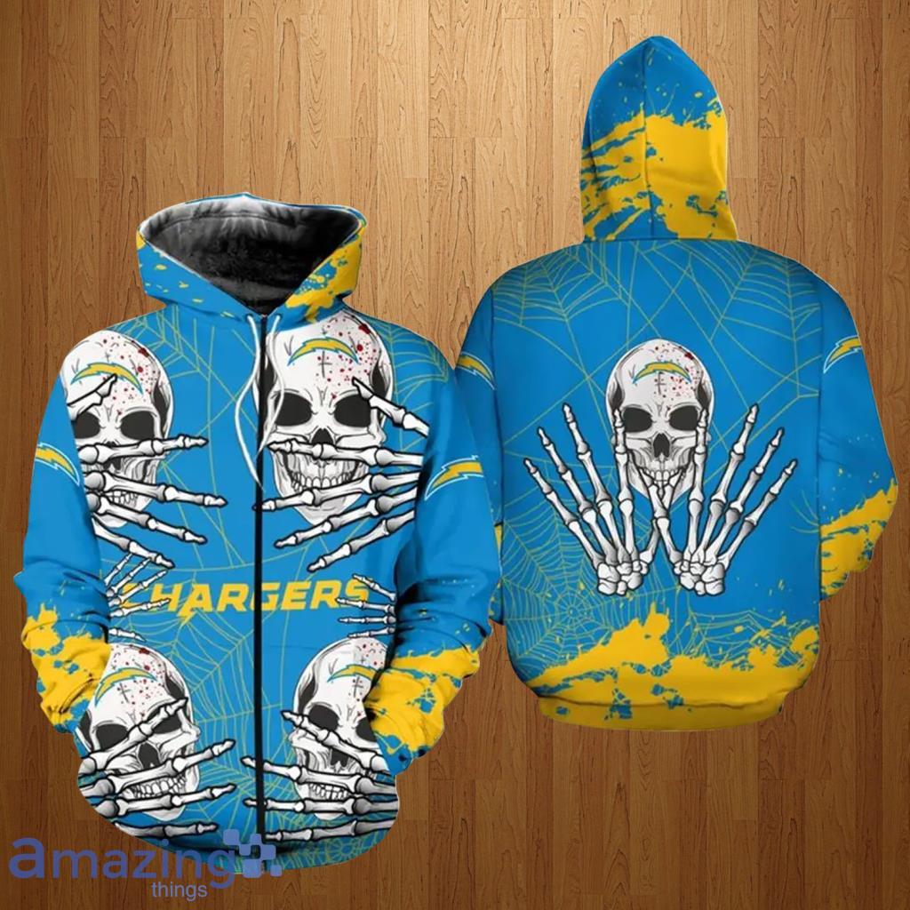 NFL Los Angeles Chargers 3D Hoodie All Over Print Skull Show Your