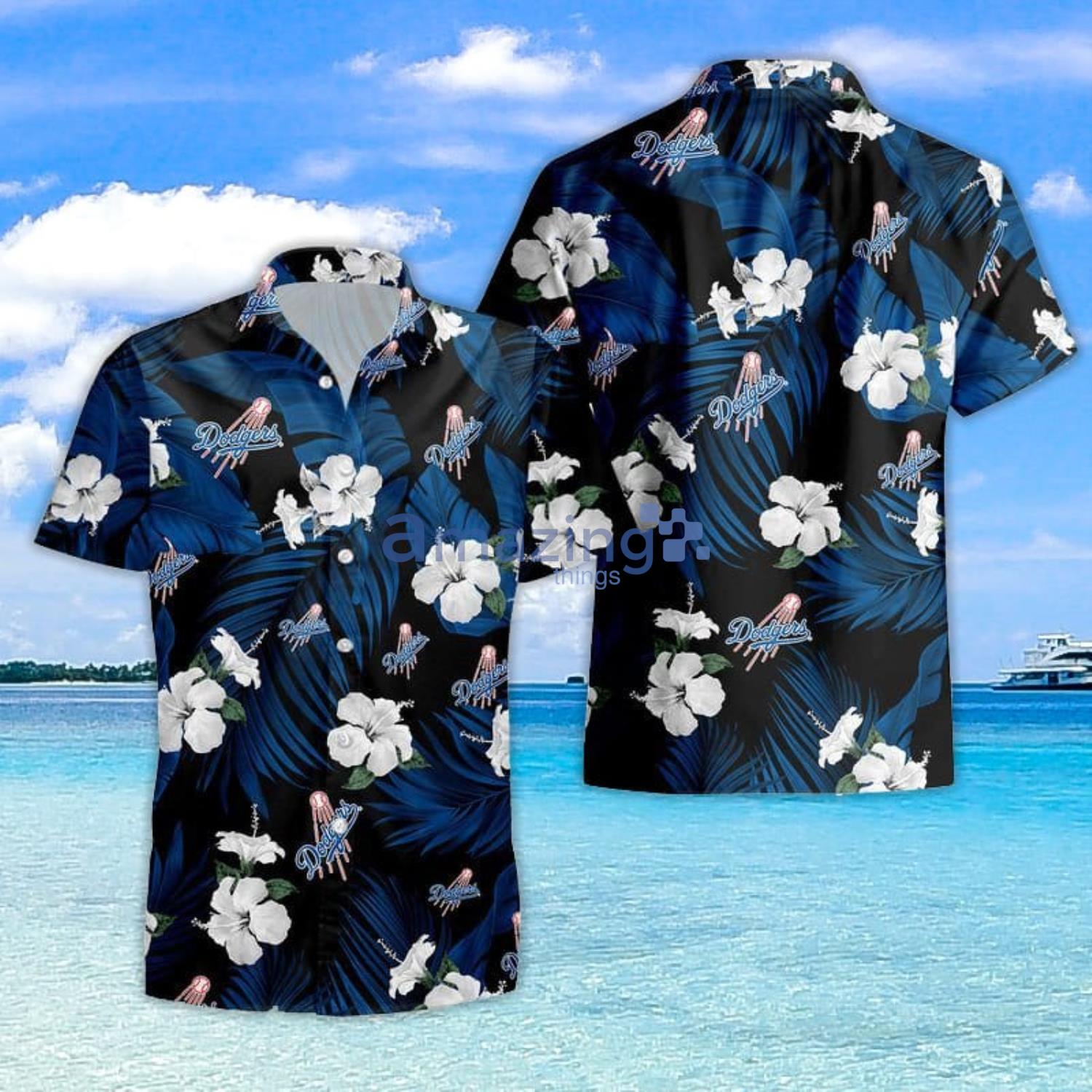 Dodgers Hawaiian Shirt Tropical Fruit Flower Los Angeles Dodgers