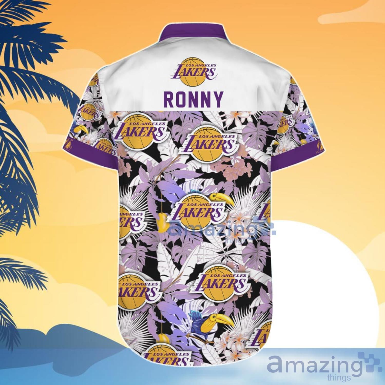 Los Angeles Lakers Nba Yellow Purple Pattern Tropical Vibe Style Hawaiian  Shirt And Shorts Gift For Summer