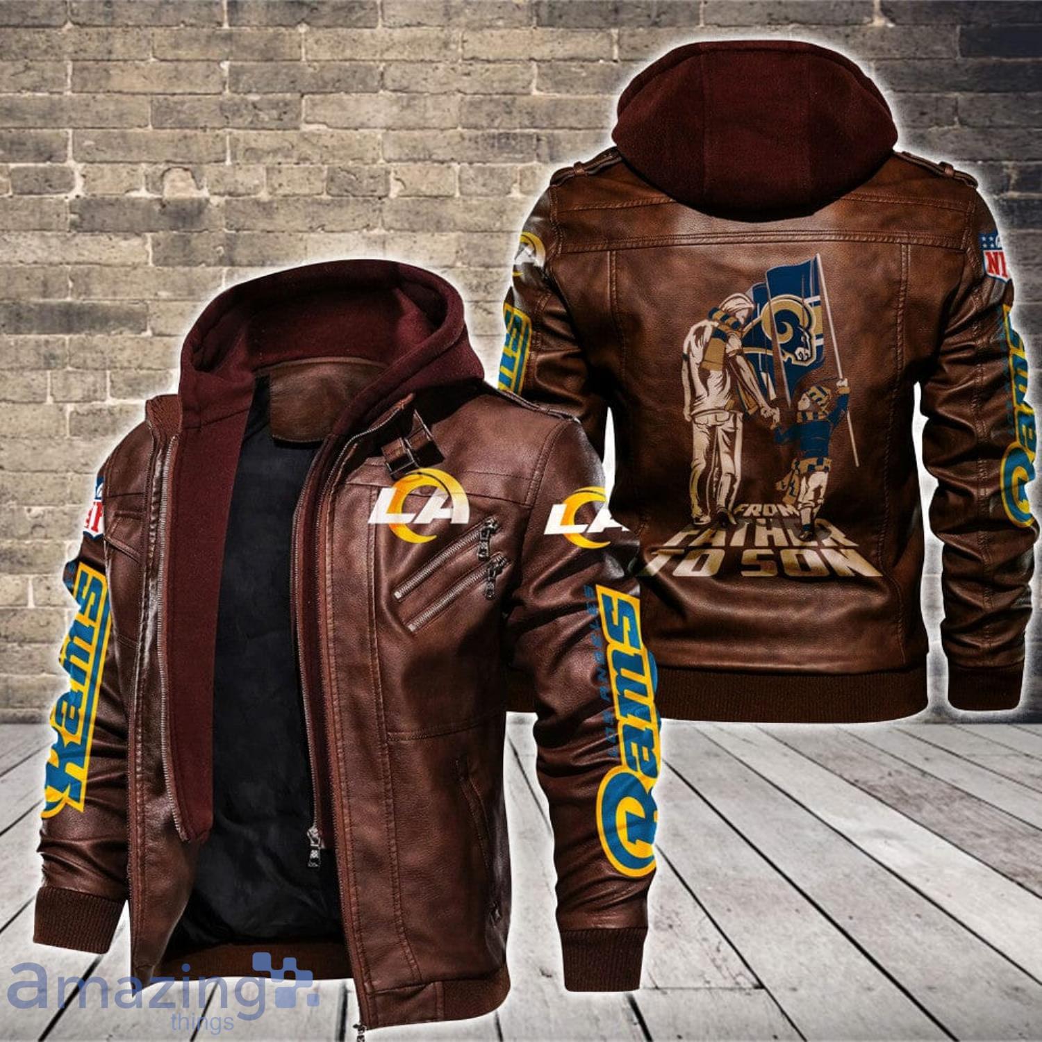 Los Angeles Rams From Father To Son Leather Jacket Product Photo 1